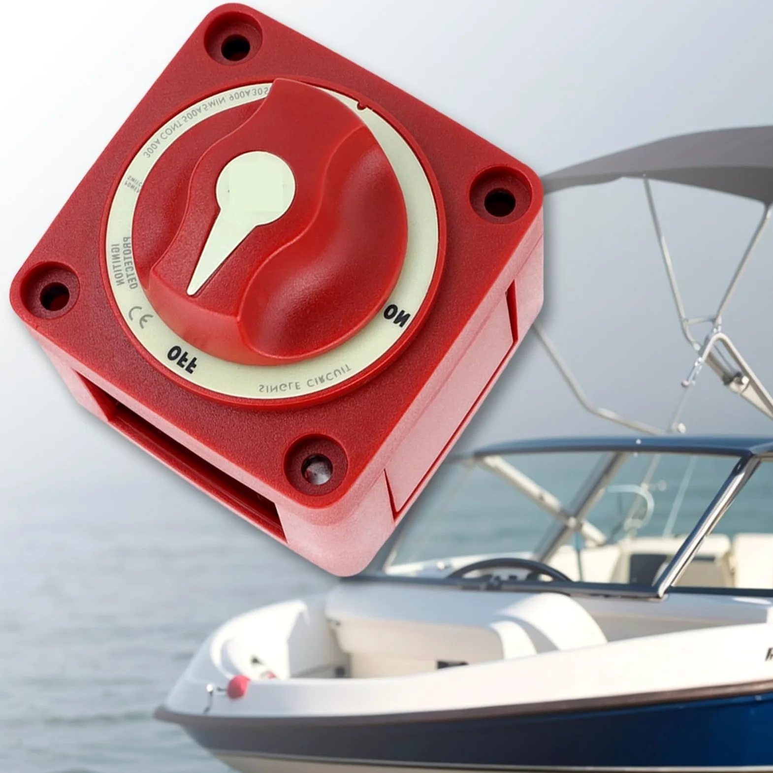 Interruptores marinos, Desconectador de batería de alto rendimiento de 300 A, resistente al agua, for barcos, camiones, autocaravanas y más, de 12 V a 48 V.