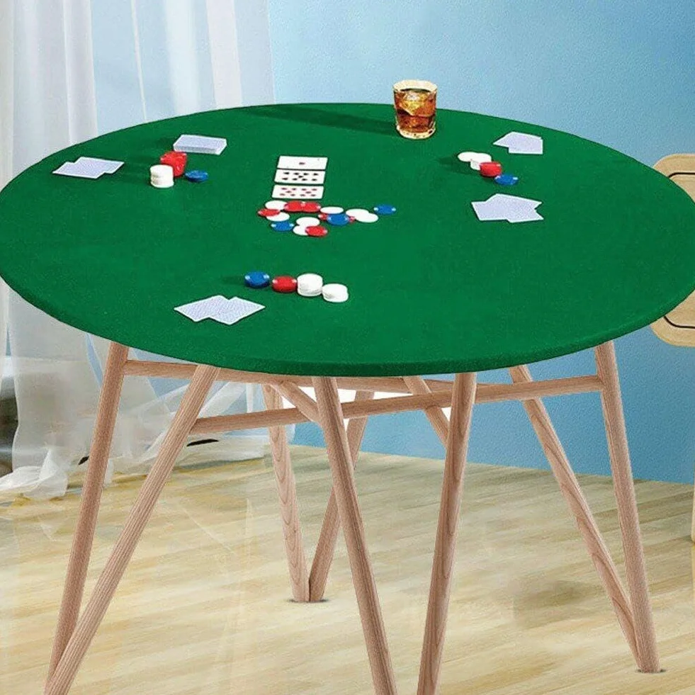 Cubierta Redonda de Fieltro para Mesa de Póquer, Protector y Tapete para Juegos de Cartas de Casino