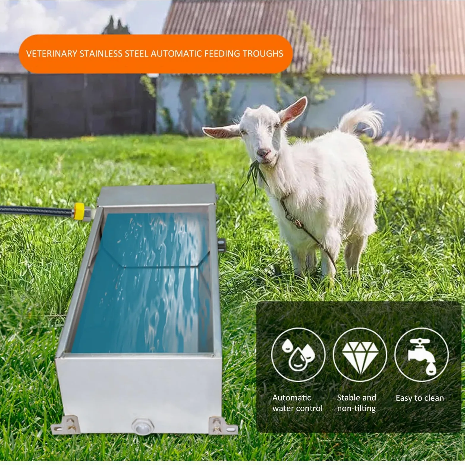 Bebedero automático para ganado con válvula flotante, cuenco de agua autollenable para caballos, cabras, cerdos, vacas y ciervos
