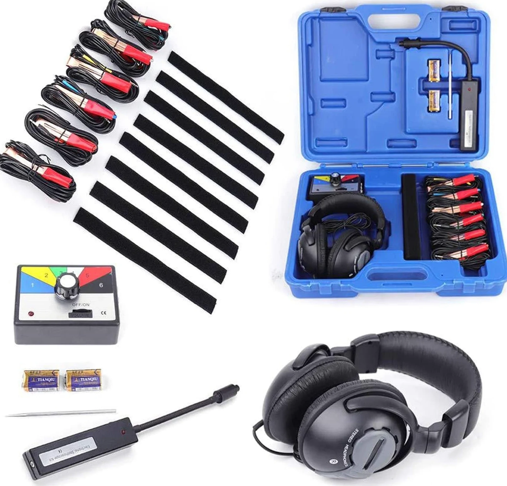 Kit De Estetoscopio Electrónico Para Automóvil Herramienta De Diagnóstico De Ruido Mecánico Automático De Seis Canales, Herramientas De Inspección De Reparación De Automóviles