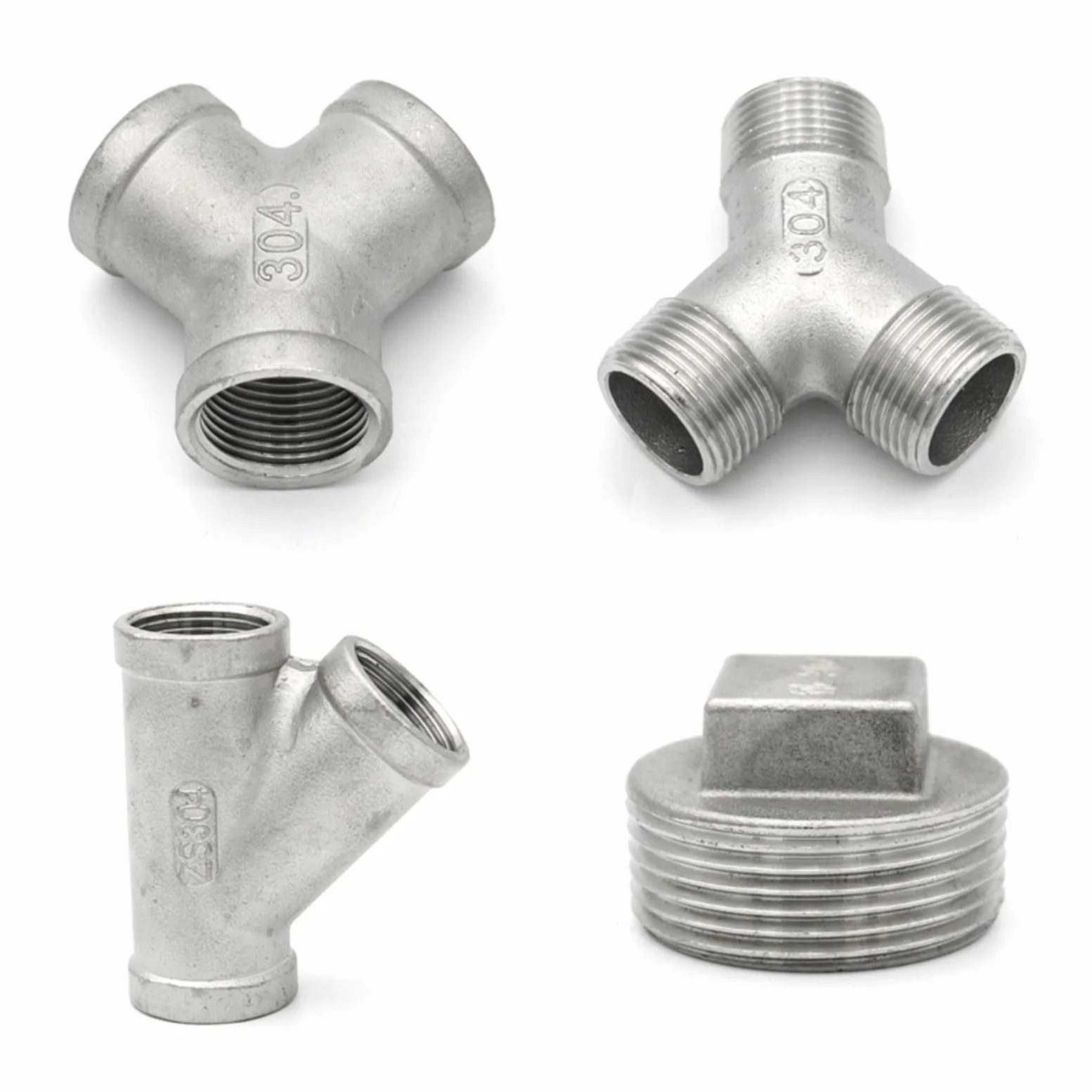 1 Uds. Accesorios de tubería de acero inoxidable 304 1/4 "3/8" 1/2 "3/4" 1 "BSP hembra + macho roscado tres vías codo de 4 vías tipo T(Internal Y-3-Way,1-1/2")