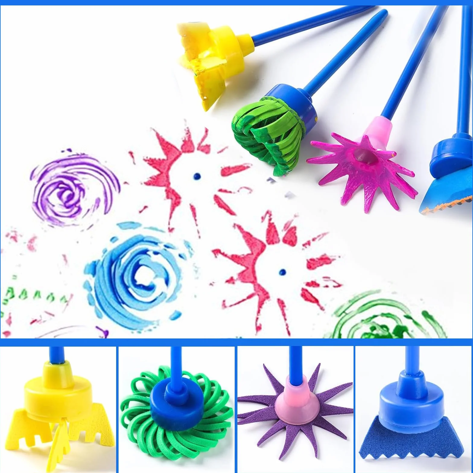 Set de 30 Kit Pintura Niños, Pincel, Esponja para Pintar, Herramientas de Pintura Manual DIY