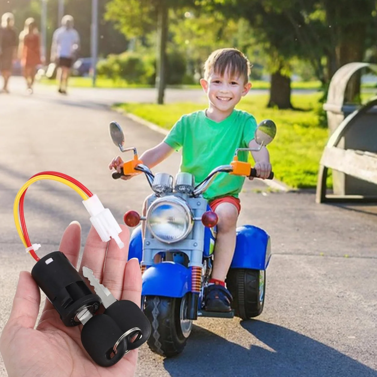iplusmile Interruptor De Llave Para Coche Eléctrico Infantil Impermeable 7.48X1.18X1.18In