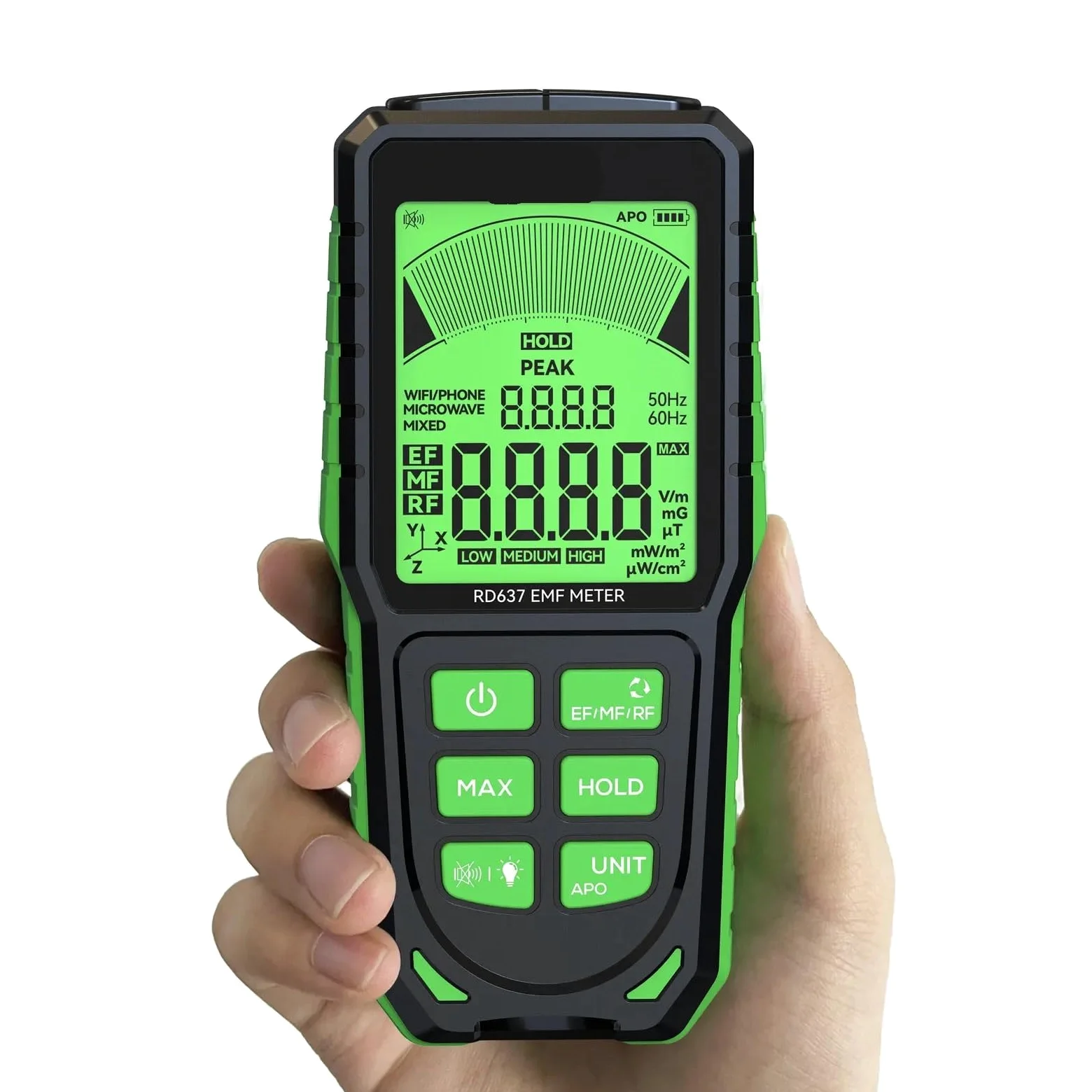 Medidor de campos electromagnéticos Probador Portátil De Mano Del Medidor Radiación Campo Electromagnético Detector Rd637 Emf para construcciones