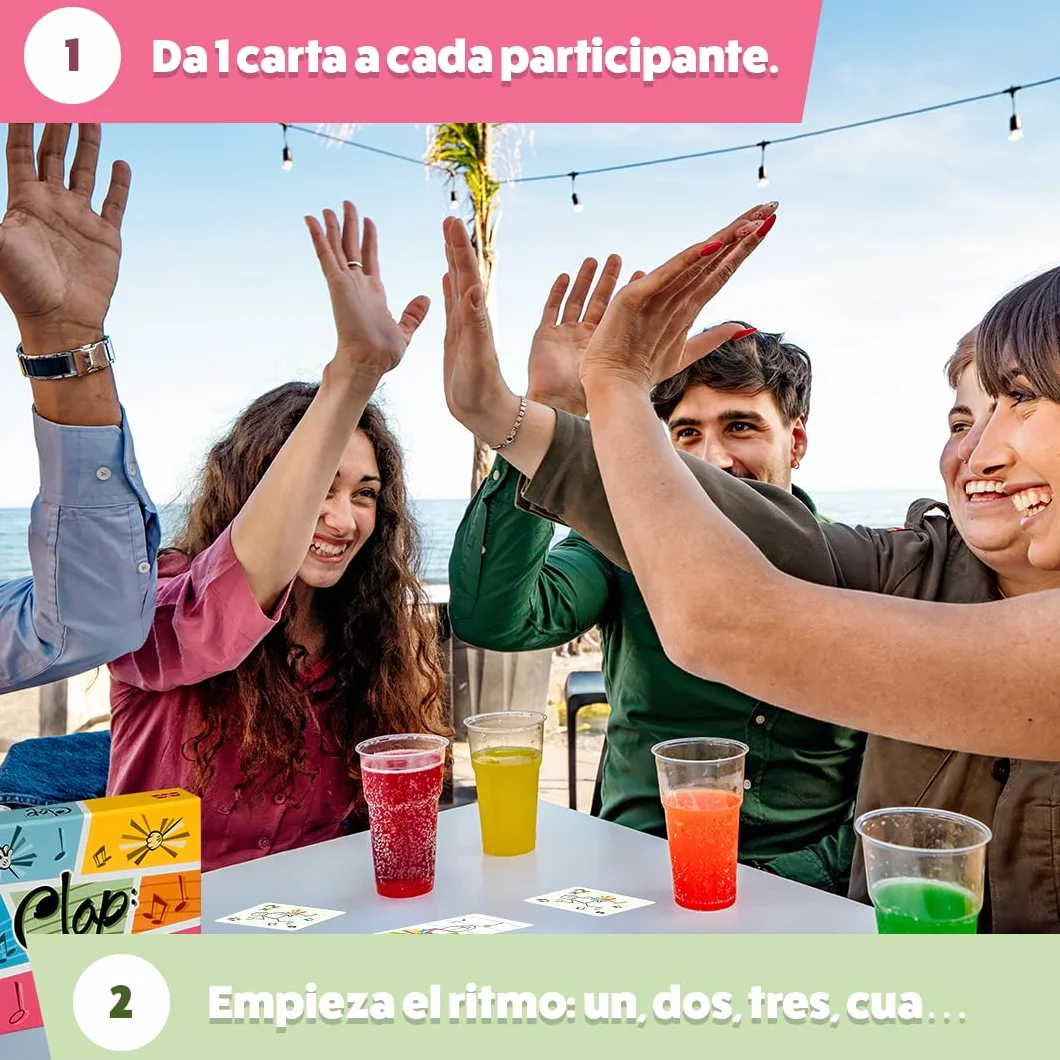 Clap Juego de Cartas Musical Rhythm Game 2-6 Jugadores 10+ Años