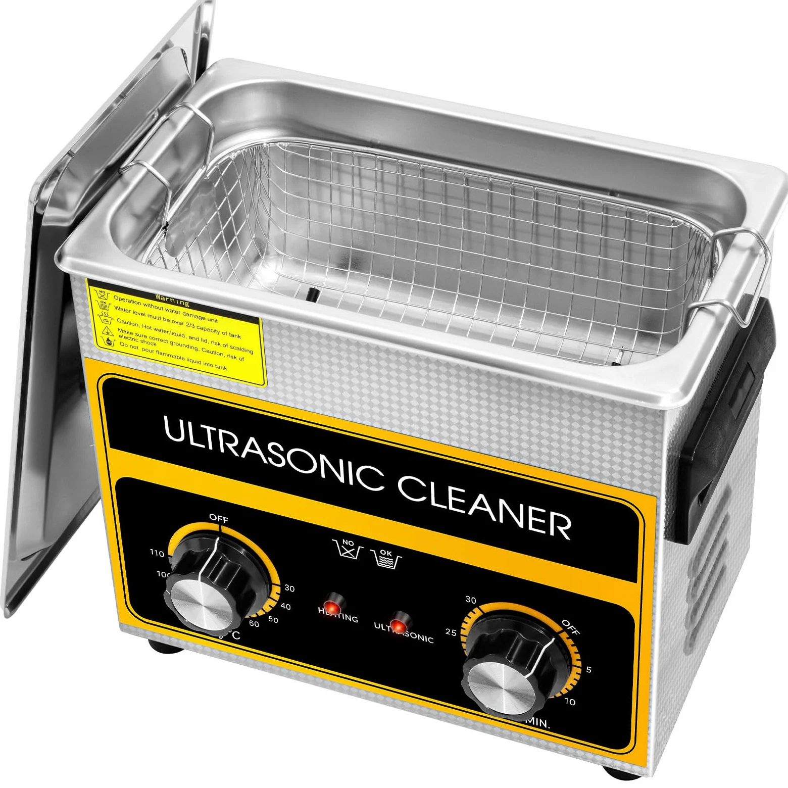 3,2L Limpiador Ultrasonidos Profesional,Máquina de Ultrasonido con Temporizador Digital Temperatura Ajustable Adecuado para limpiar dentaduras postizas, gafas, Limpieza de Joyas, Relojes