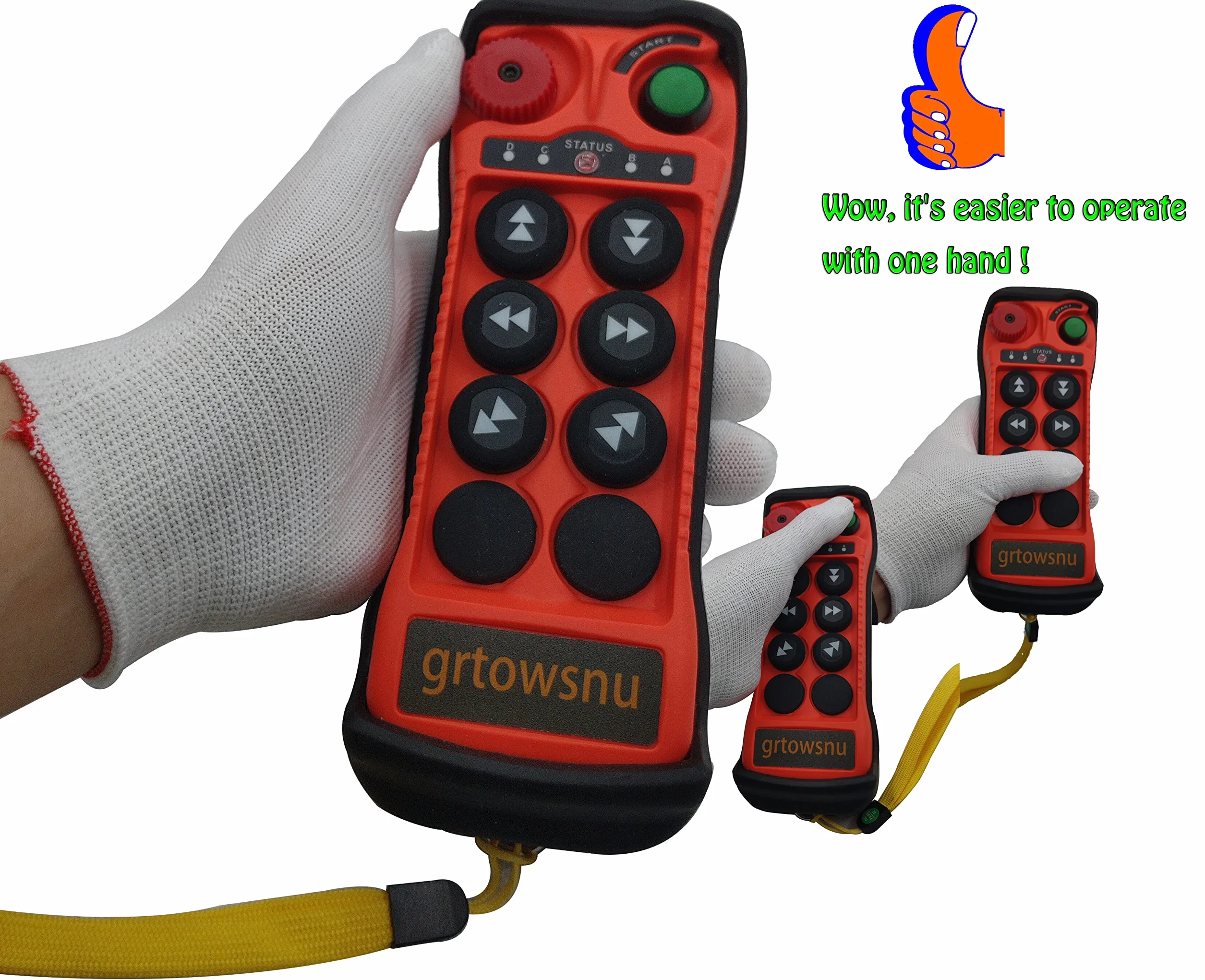 6 botones de canal 12V 24V Control Remoto Inalámbrico de Grúa para grúa puente Puente grúa Grúa pórtico Industrial Polipasto Eléctrico Transmisor y receptor de radio