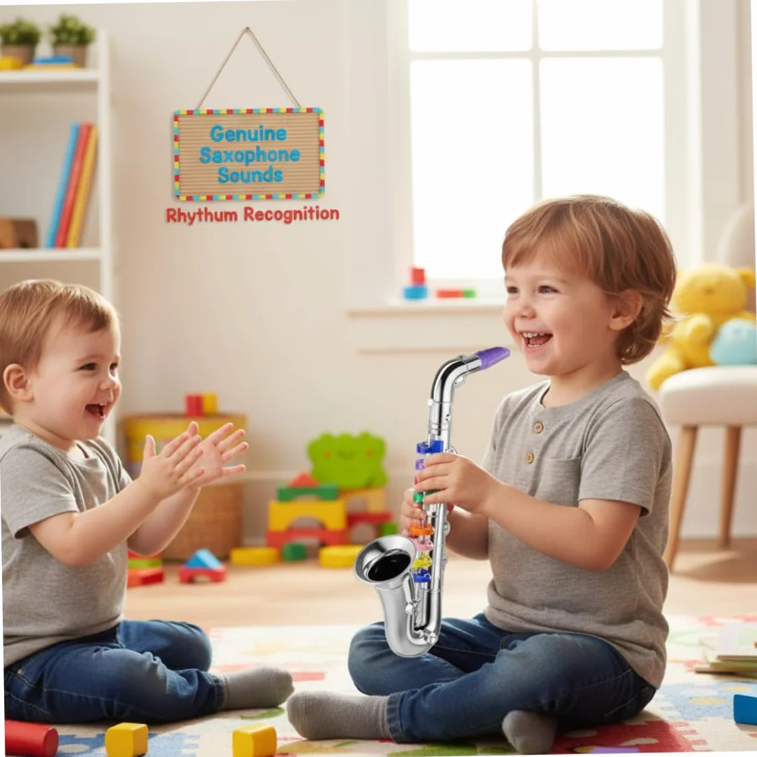 Saxofón de Juguete de Plástico Realista para Niños Pequeños