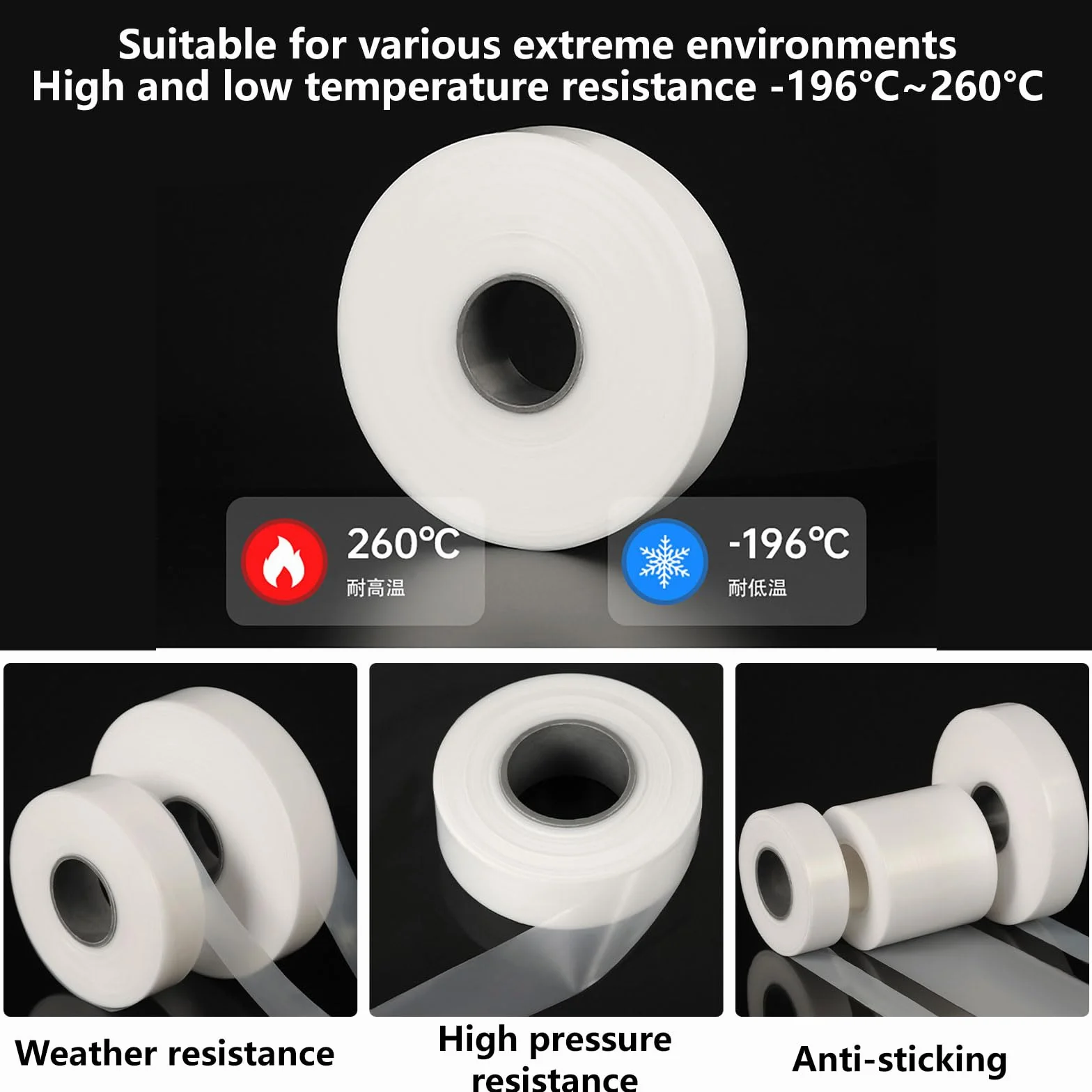 COYOUCO Rollo PTFE Teflon Película No Adherente Alta Temperatura 1m 0.08–1mm 300mm × 0.70mm