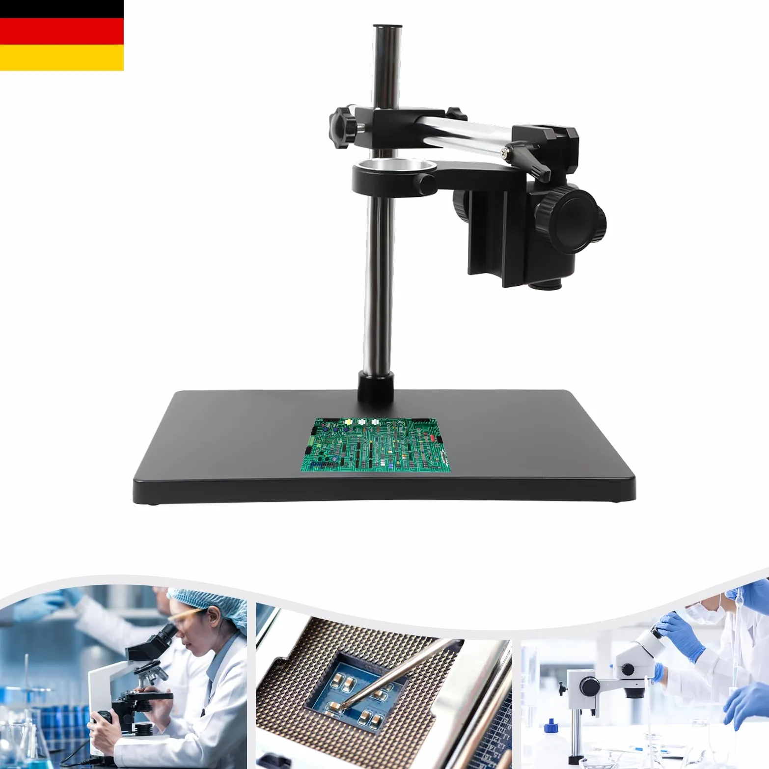 Soporte de mesa para microscopio, soporte para microscopio ajustable, diámetro del microscopio adecuado 50 mm/1,97 pulgadas, para escuelas, laboratorios, fábricas, laboratorios biológicos