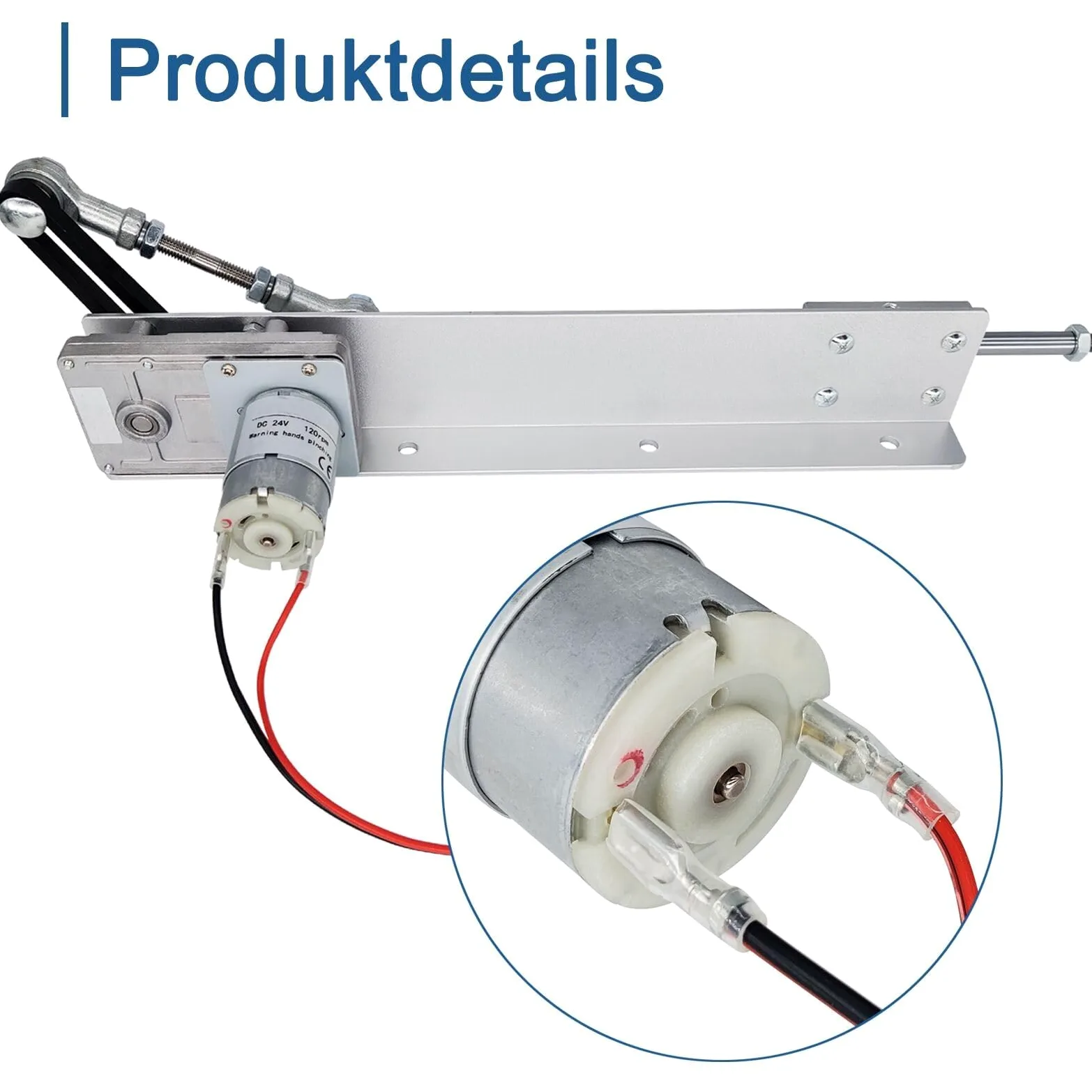 Motor de pistón alternativo CC 24 V, máximo empuje 18 kg, carrera ajustable de 3 cm a 15 cm, 120 rpm, con regulador de velocidad (24 V, 150 mm120 rpm)