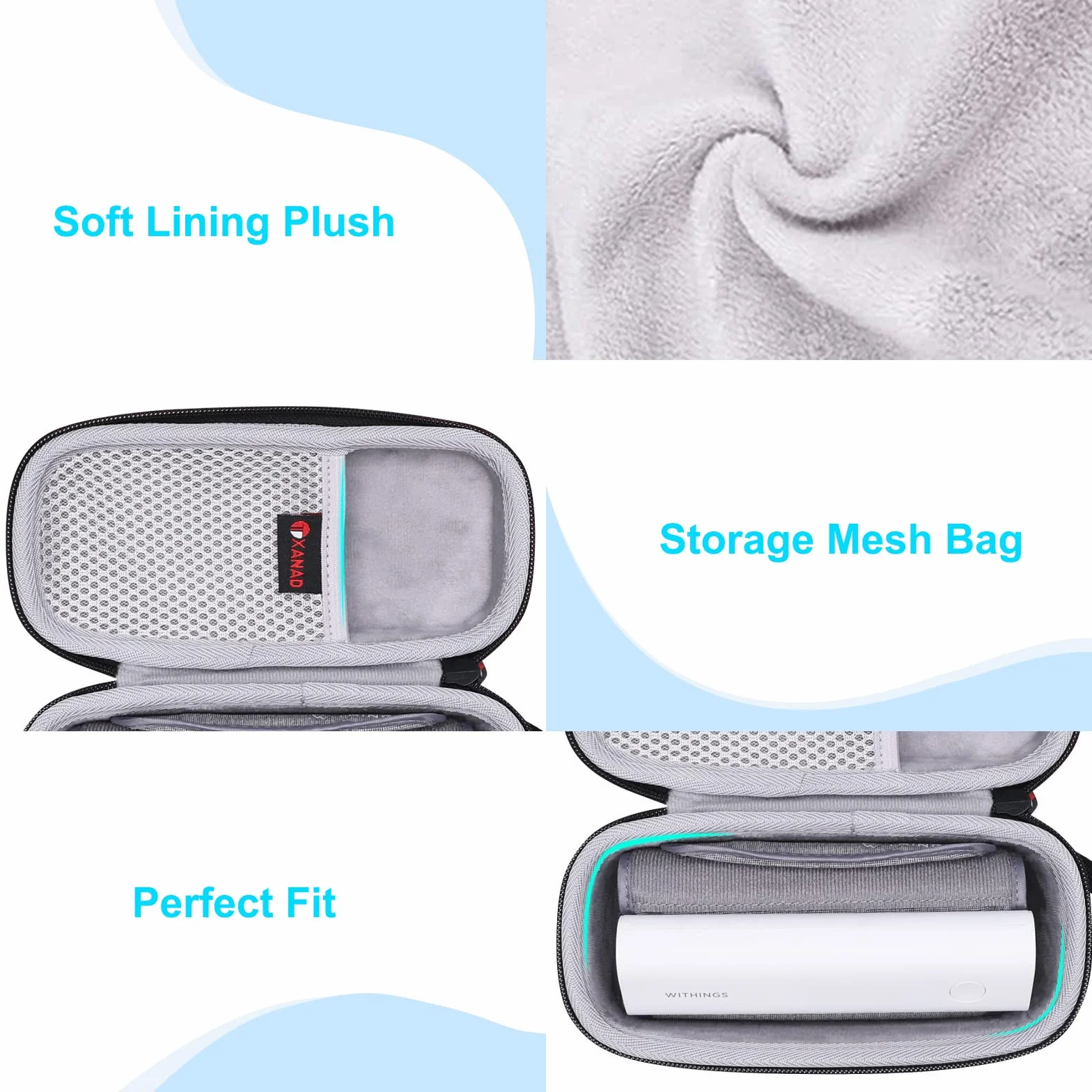 XANAD Estuche de Transporte para Withings BPM Connect Wi-Fi Smart Blood Pressure Monitor