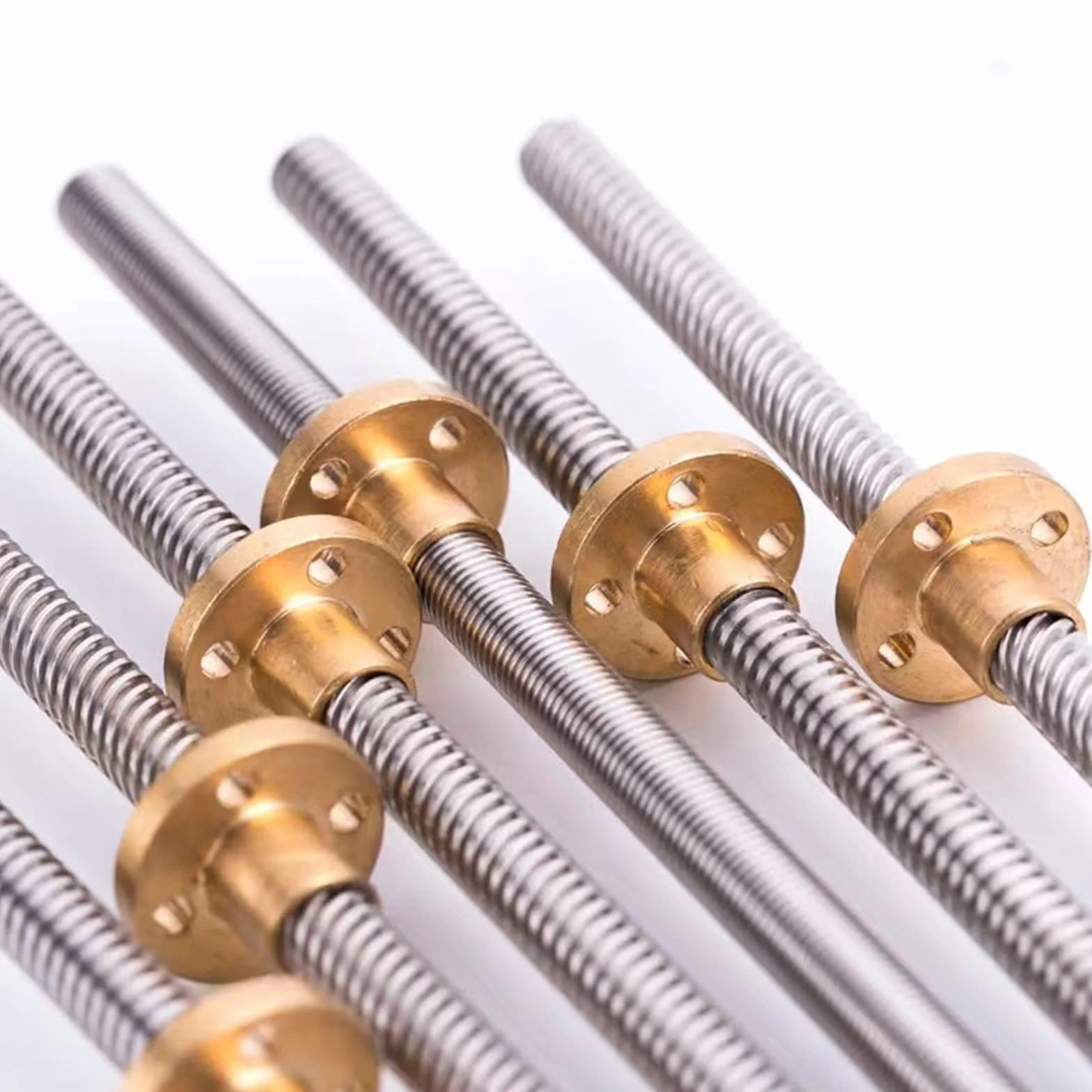 roscado juego Tornillo de rosca trapezoidal TR14x3 TR14x6, paso de 3mm, plomo de 3mm y 6mm, tornillo de avance T14 con tuerca con reborde de latón, varilla roscada completa de 14mm tornillo trapezoida