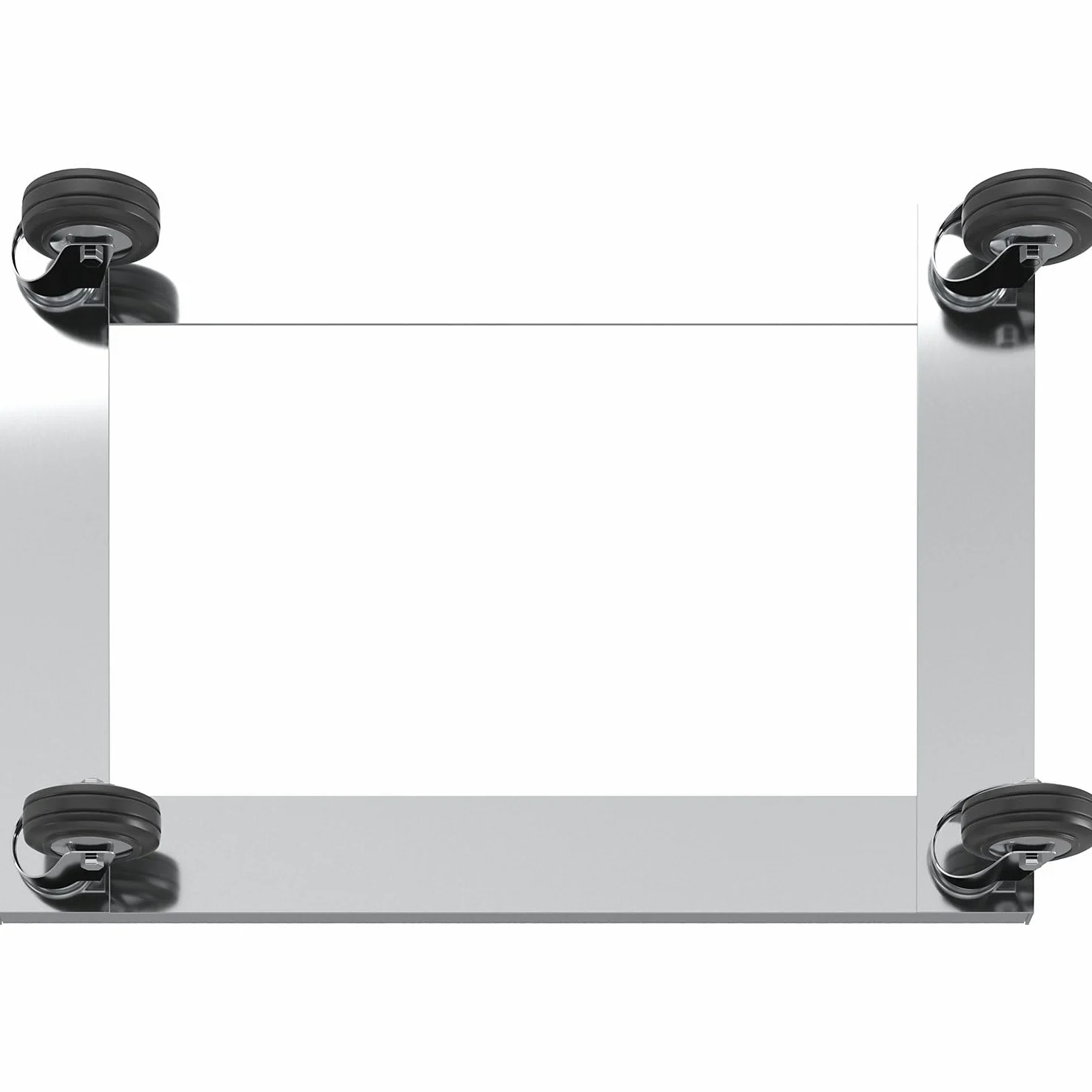 Bastidor rodante de aluminio, carga máx. 200 kg, con protección contra hilos, ruedas de polipropileno, negro. | Capacidad de carga de 200 kg, con protector de hilo, ruedas de polipropileno, color negro