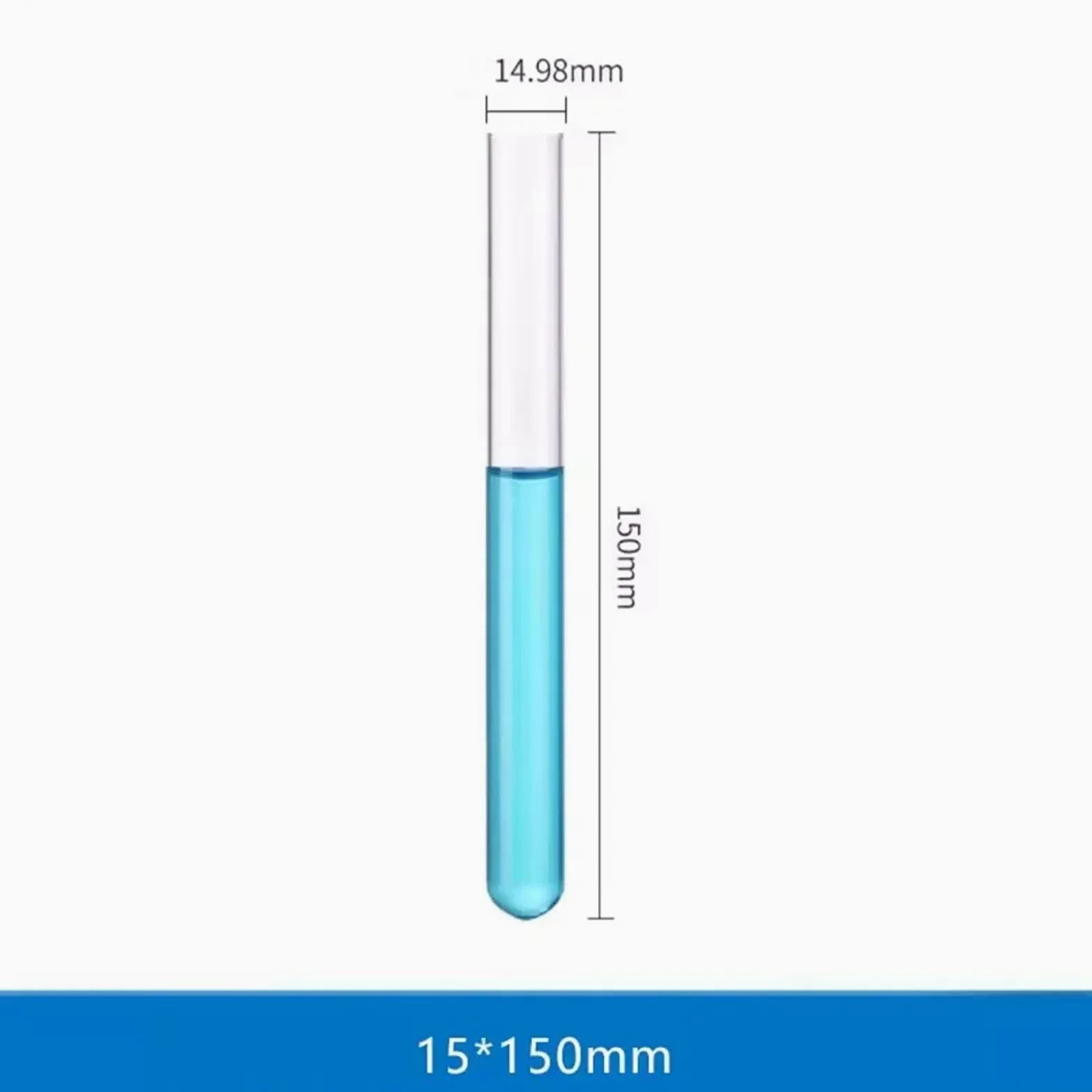 Tubo de ensayo de vidrio de borosilicato de alta calidad, boca plana, fondo redondo, equipo experimental químico resistente a altas temperaturas.(18X180mm 10pcs)