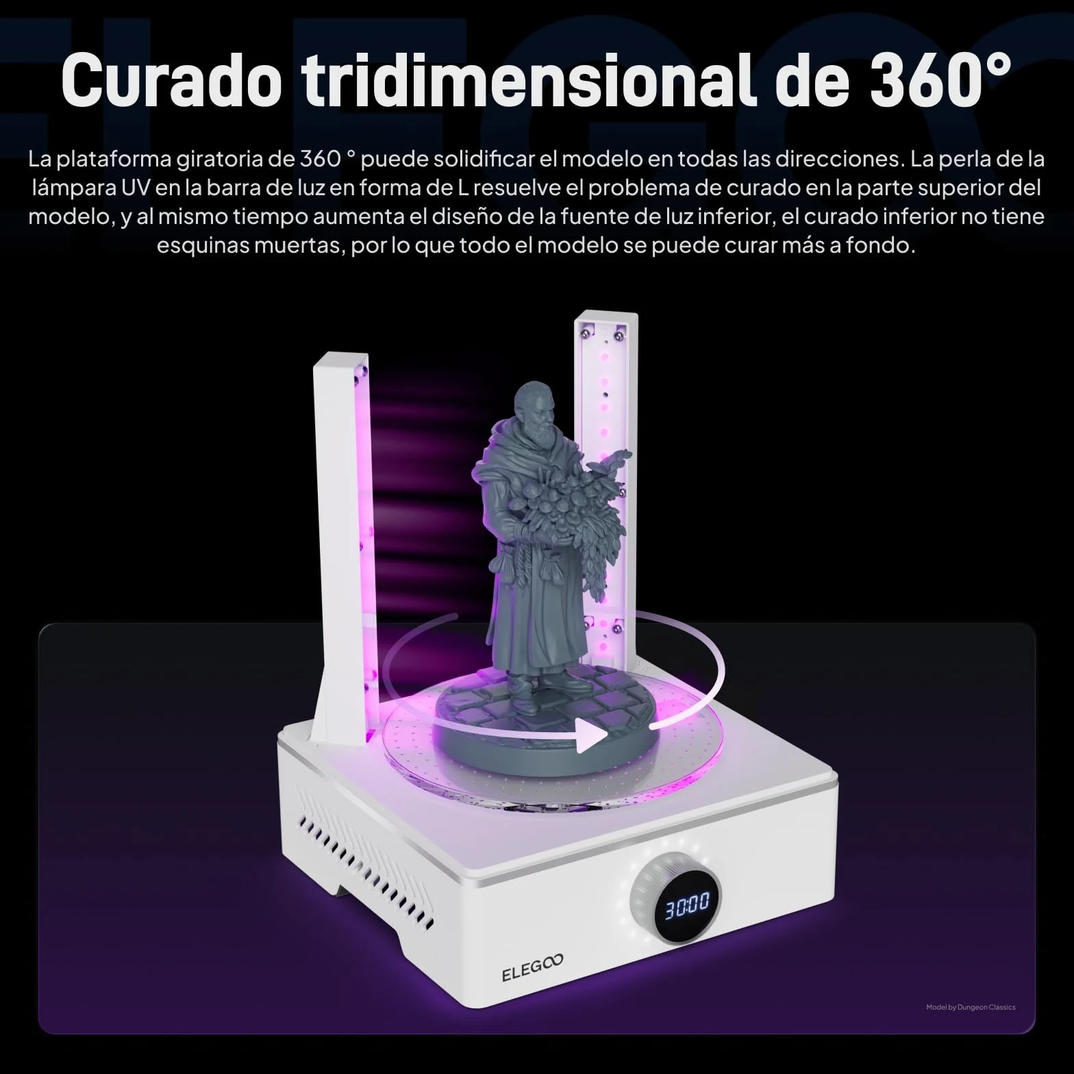 ELEGOO Mercury X Bundle con Estación de Lavado y Curado Separada para Mars Photon S Photon Mono LCD/DLP/SLA, 3D Caja de Curado UV de Resina con Plato Giratorio de Curado y Cubeta de Lavado