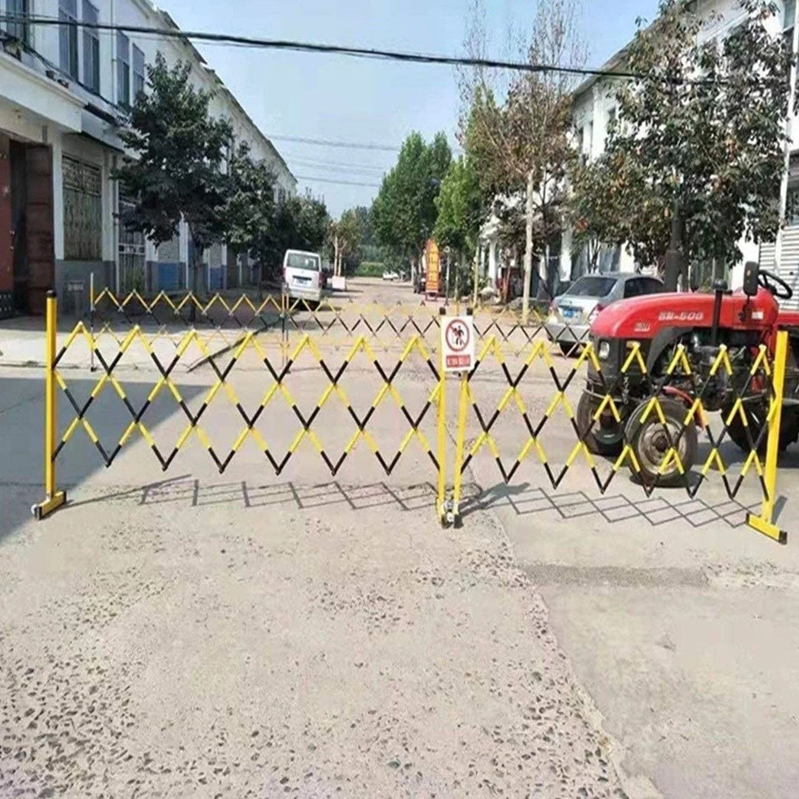 Valla De Tráfico, Barrera De Seguridad De Puerta Extensible, Valla De Barricada De Metal De Tráfico Retráctil Entrada Fácil De Mover For Zonas De Trabajo, Garajes, Muelle De Carga ( Size : 600cm )