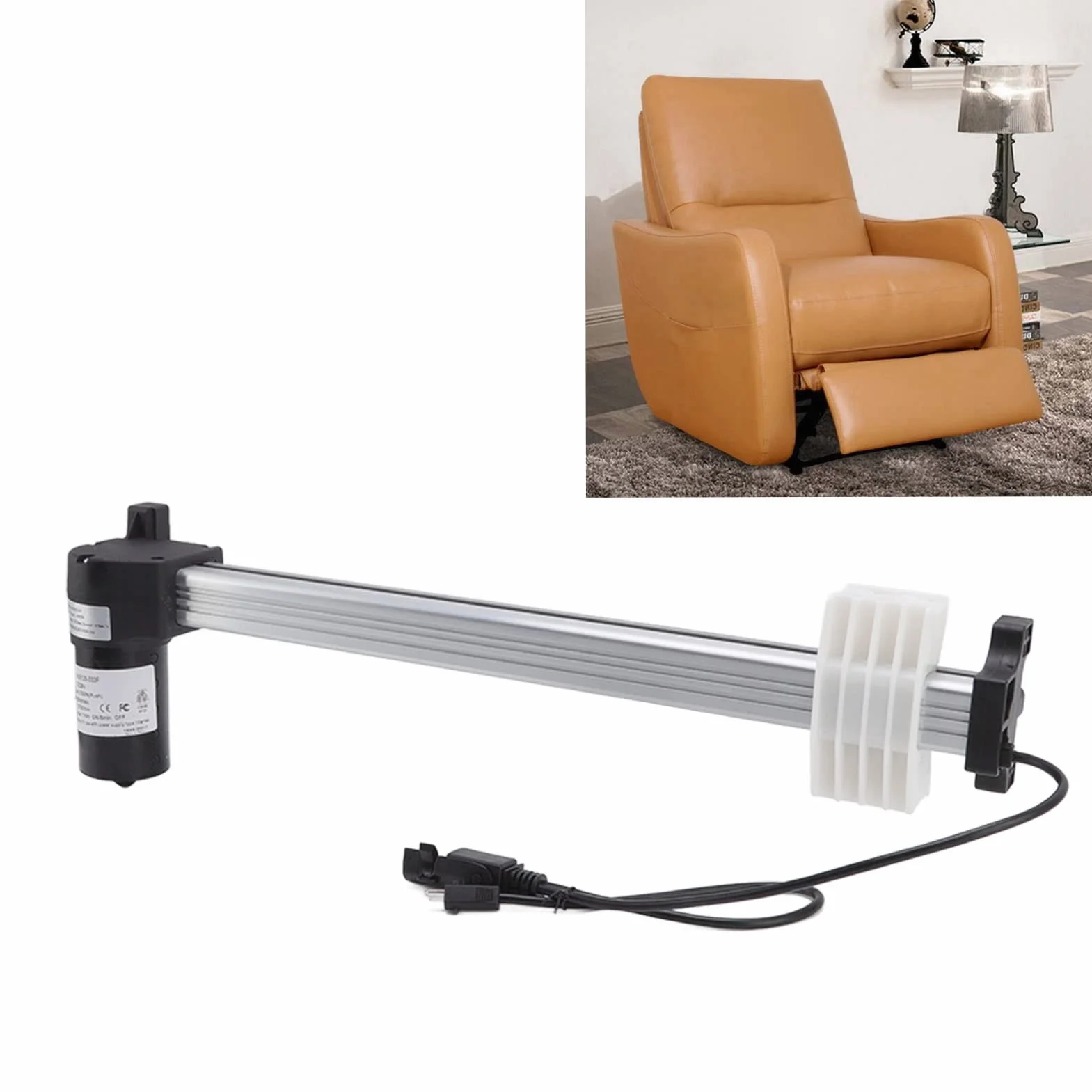 Actuador de Motor para SillóN Reclinable Eléctrico, de 333 Mm, Empuje de 1000 N, Operación Silenciosa, Fácil Instalación para Sofás Eléctricos, Sillas Elevadoras