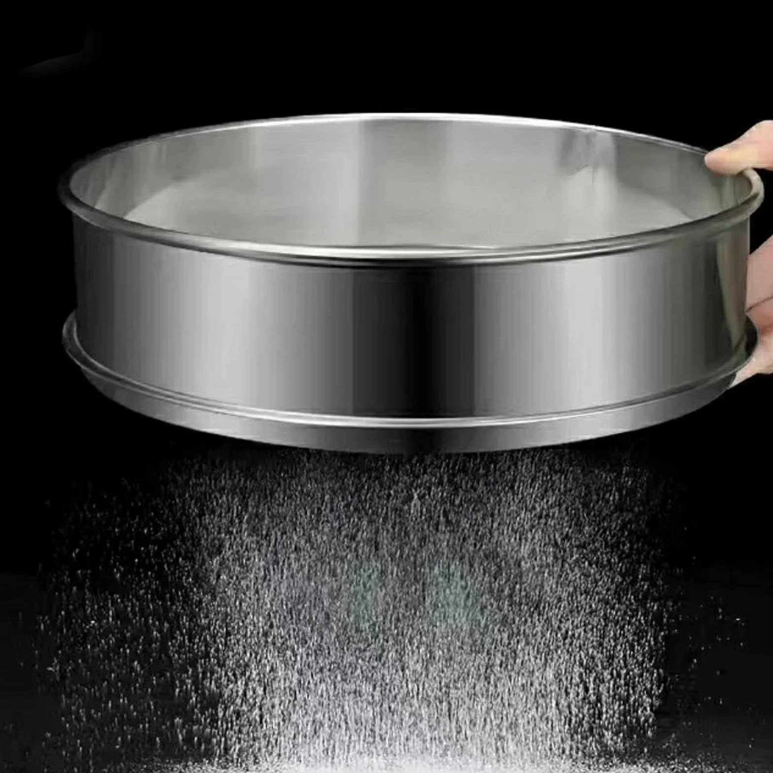 Tamiz de ensayo,Tamiz de Laboratorio,Tamiz, Tamiz de Prueba de Acero Inoxidable Plateado con Mallas de 15 a 40 cm de diámetro for Cocina y Laboratorio.(Mesh 0.041mm)