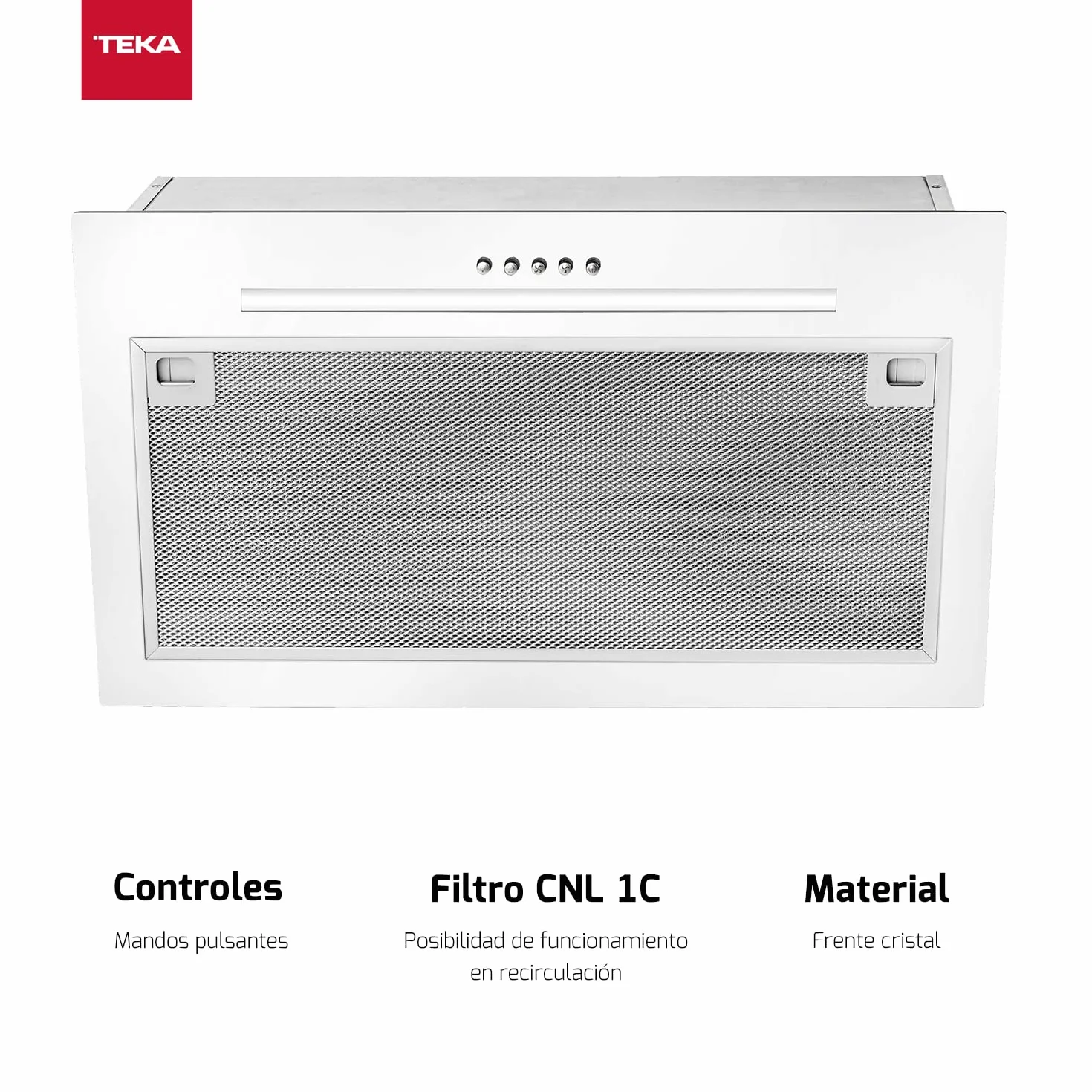 TEKA Campana Extractora Integrada 55 cm Motor Doble 3 Velocidades LED Blanco