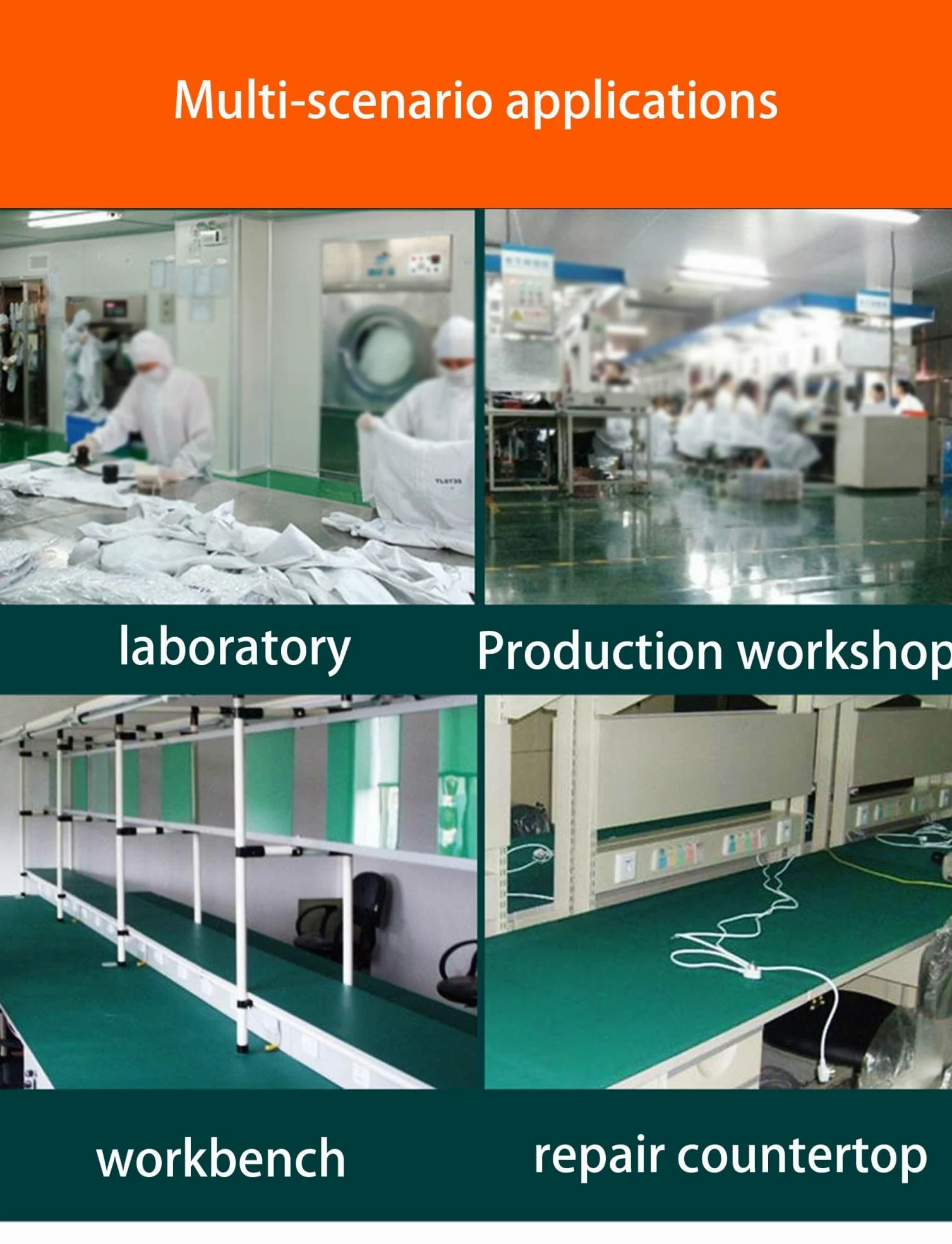 Alfombrilla de banco de trabajo verde sin estática, almohadilla de soldadura de goma resistente al calor para reparación electrónica, laboratorios y protección de mesa de soldadura