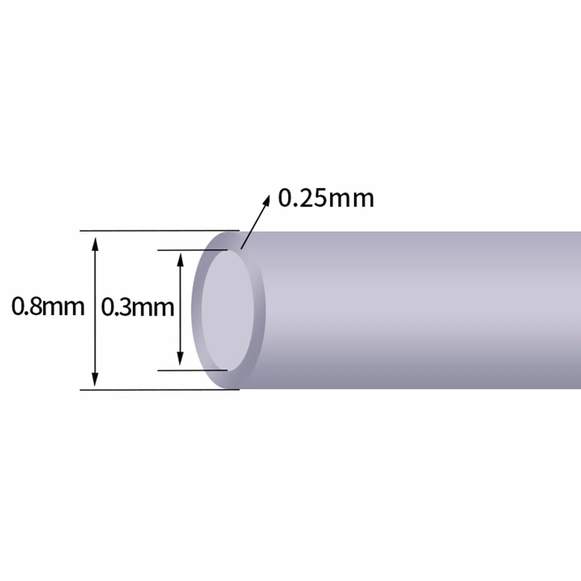 Tubo de silicona transparente de 40 metros, manguera dispensadora de agua flexible para aplicaciones horizontales, diámetro exterior de 0,8 mm, diámetro interior de 0,3 mm, tubo de silicona duradero y