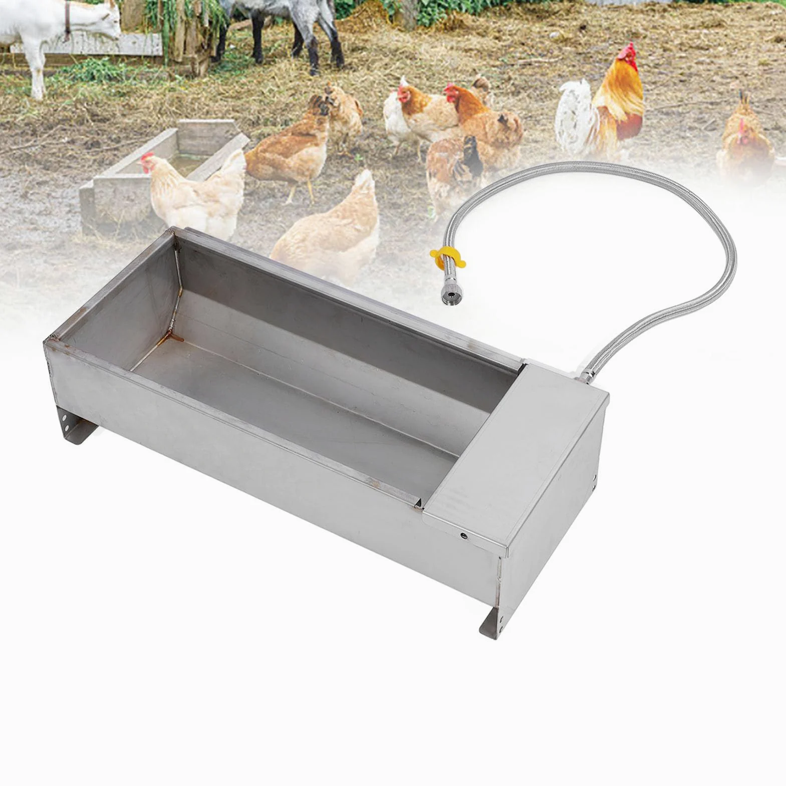 Bebedero Automático para Ganado de Gran Capacidad, Tanque de Agua Autollenado Resistente Al óxido para Ganso, Vaca, Oveja, 19,69 X 8,27 Pulgadas, Aves de Corral y Ganado