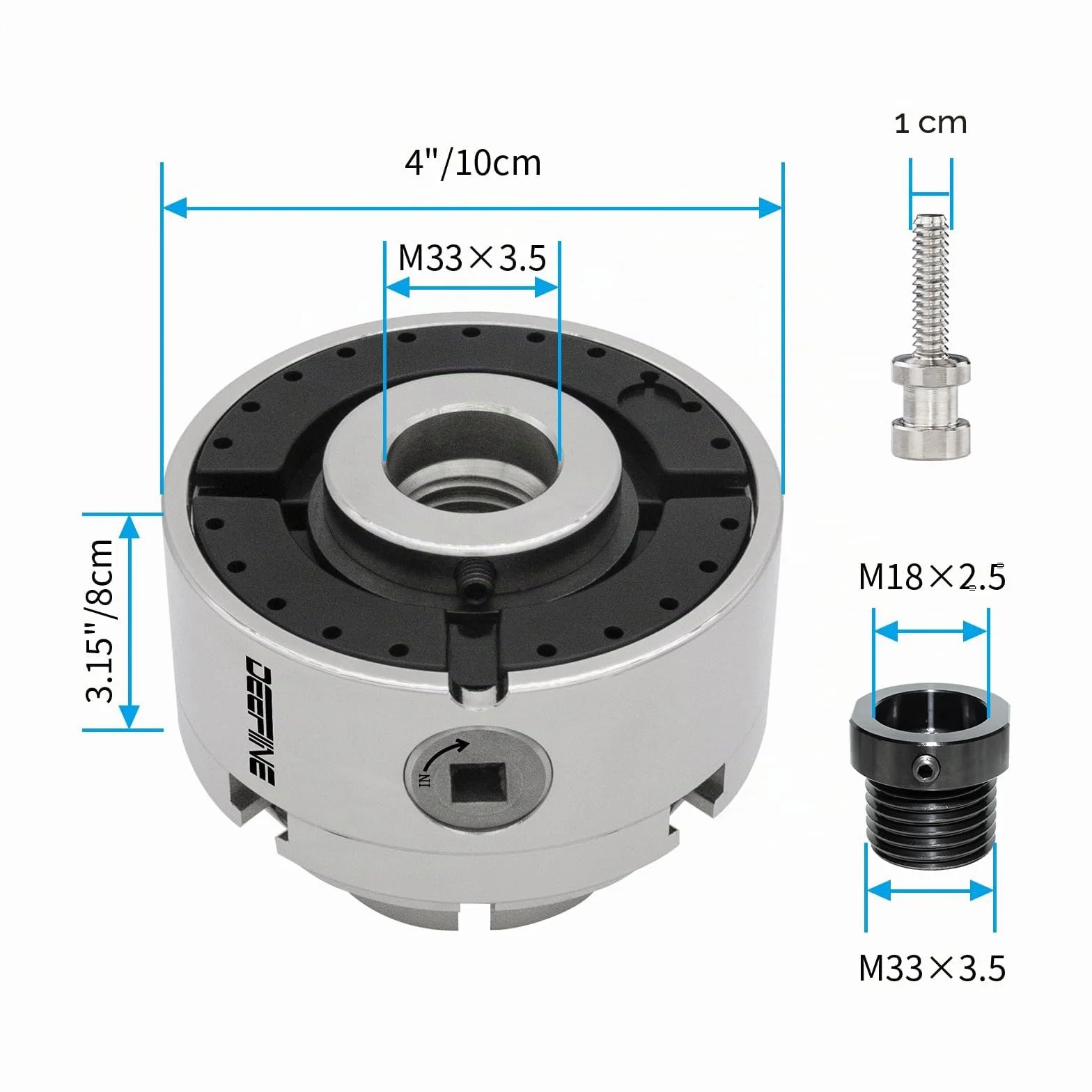 Mandril de Torno Diámetro del Portabrocas 100mm Mandril autocentrante para mandril de torno M33 y M18(2)