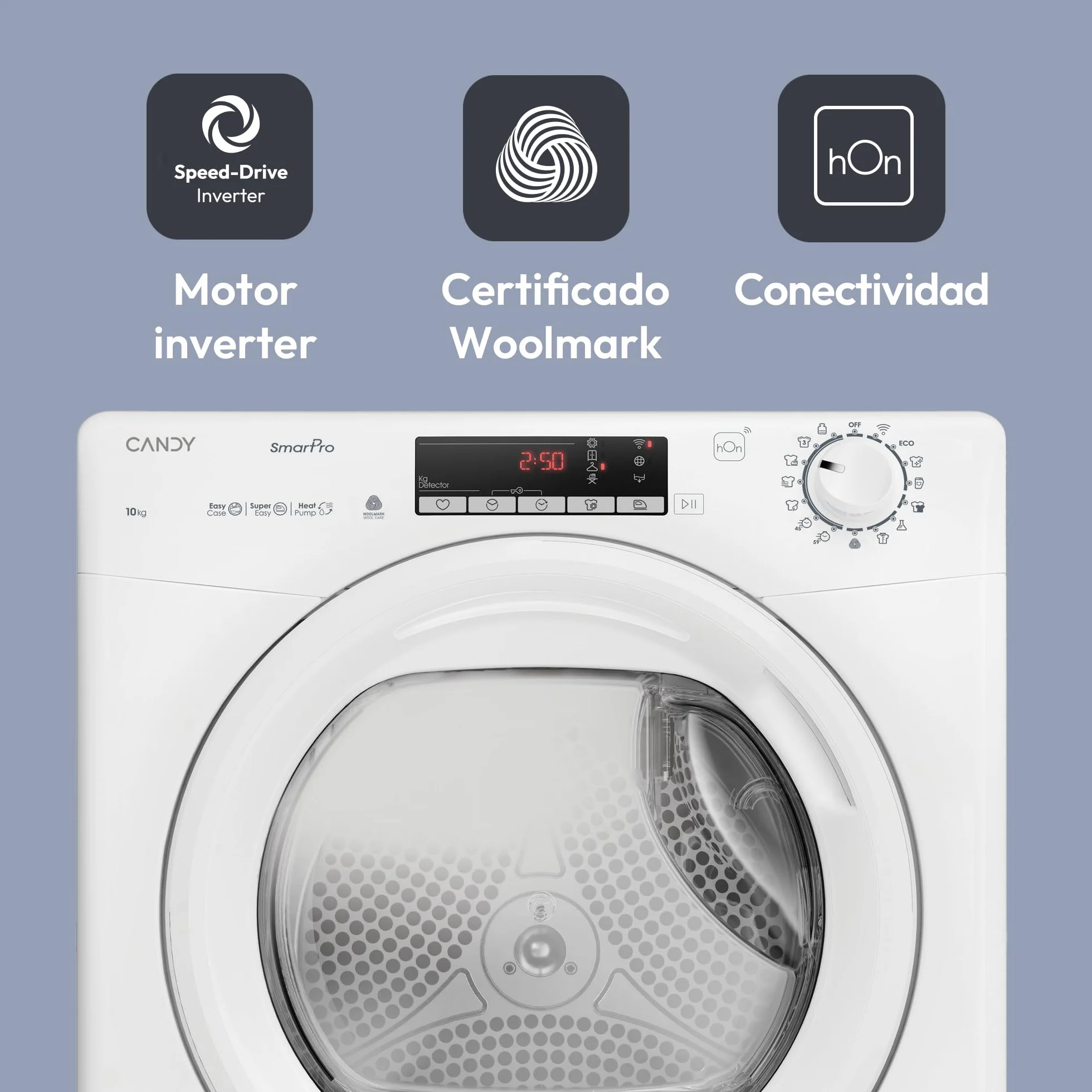 Candy Smart Pro Inverter CRO EH10N2TE-S Secadora 10KG Bomba de Calor WiFi Blanco