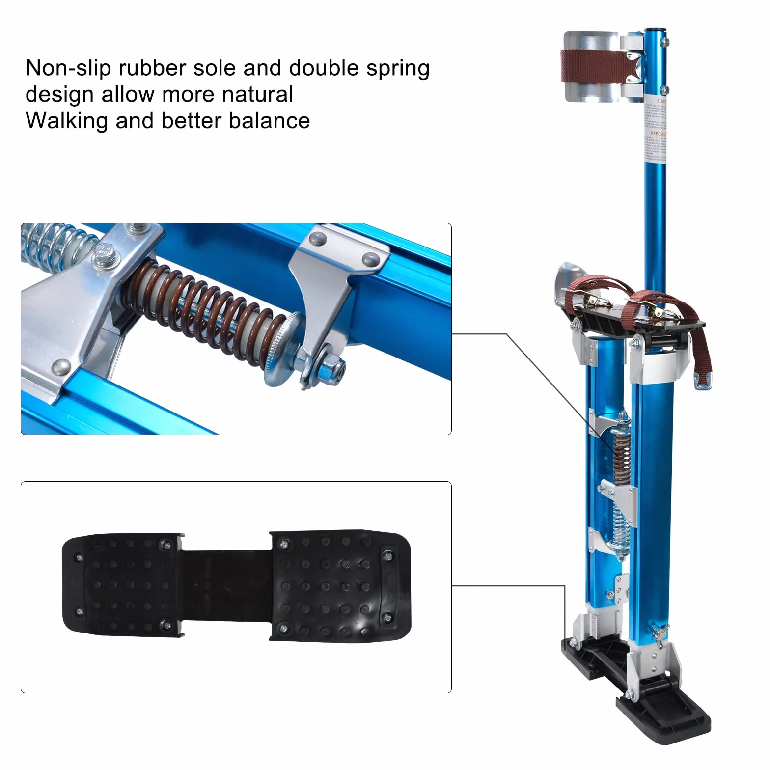 Voilamart Zancos azules de 45.7 cm-76.2 cm para paneles de yeso ajustables de aluminio para pintores, limpieza de techos