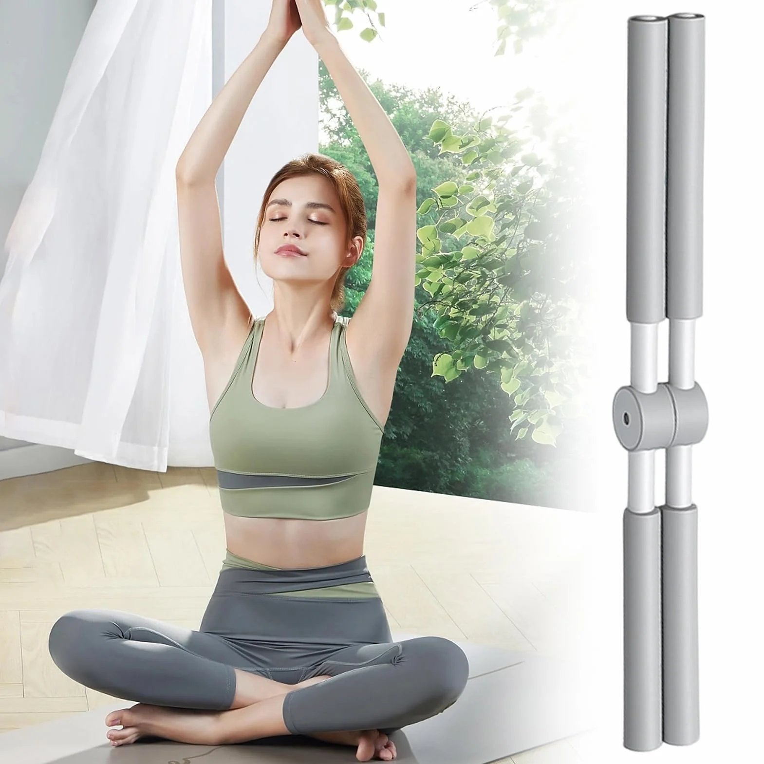 Antijoroba, corrector de postura, barra de yoga, corrector de postura, barra de yoga, pilates, para entrenamiento de cuerpo entero, gimnasio, estiramiento, esculpir
