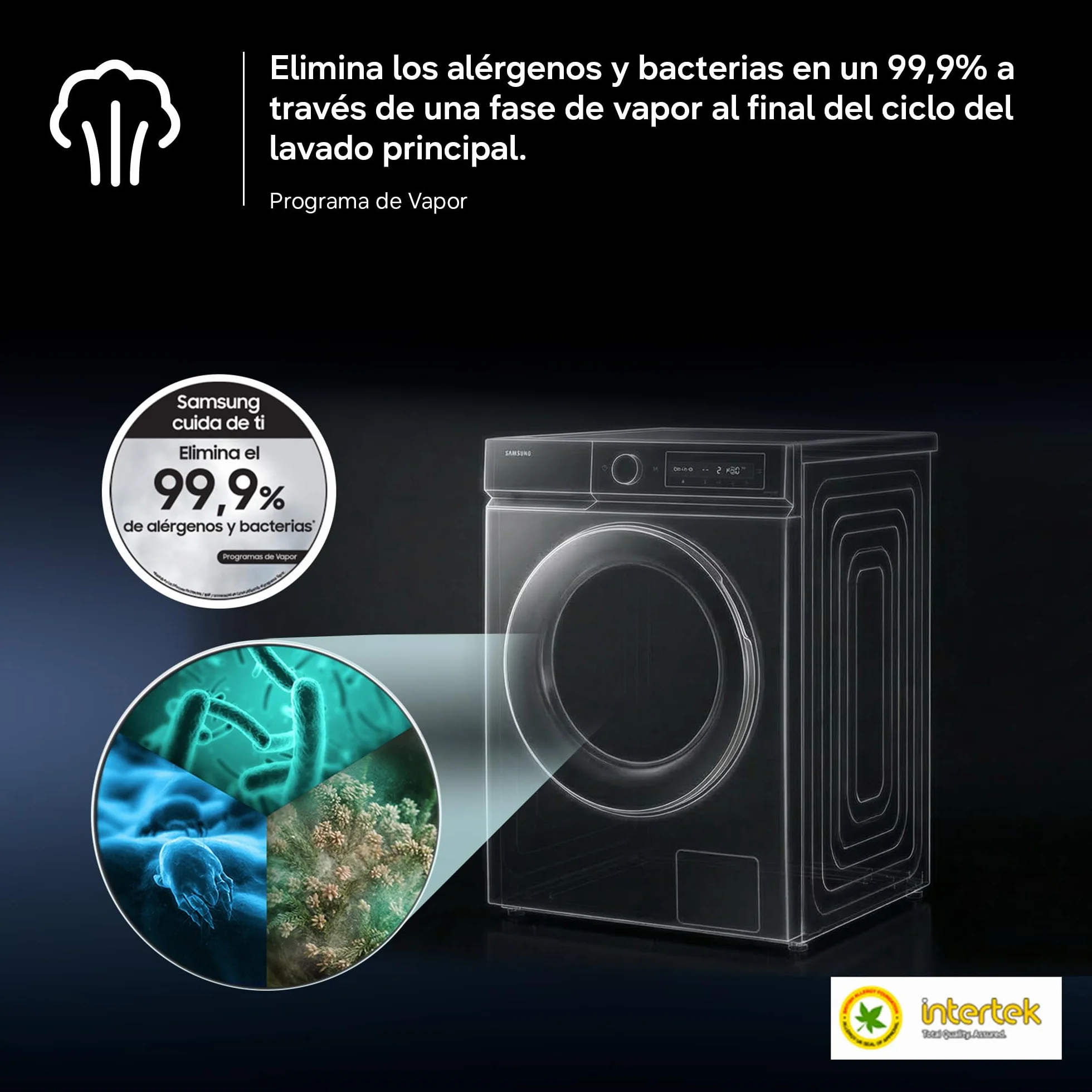 SAMSUNG WW90CGC04DTEEC Lavadora 9KG AI EcoBubble SmartThings Inteligencia Artificial Clase A Blanco