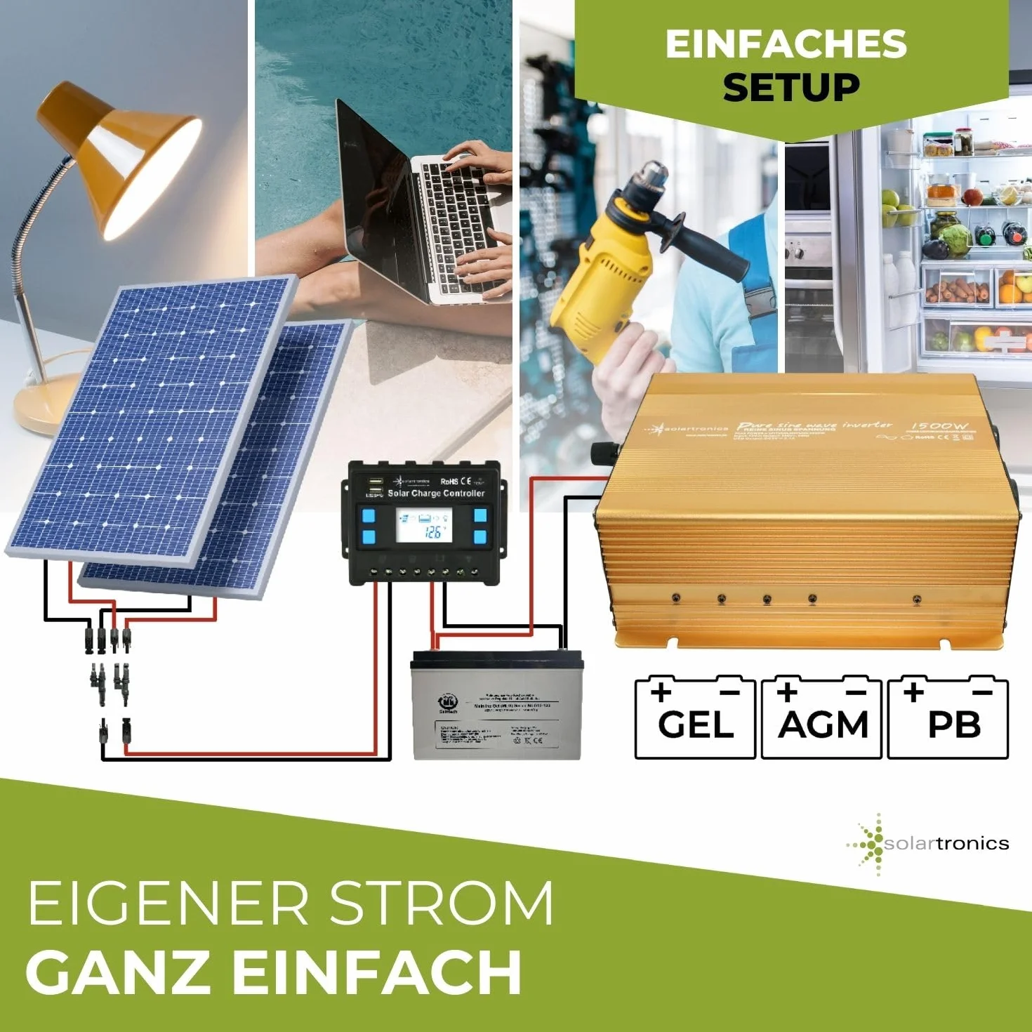 Convertidor de Tensión 24V 1500 3000 Watt Reiner Sinus Power USB 2.1 a Gold Edition