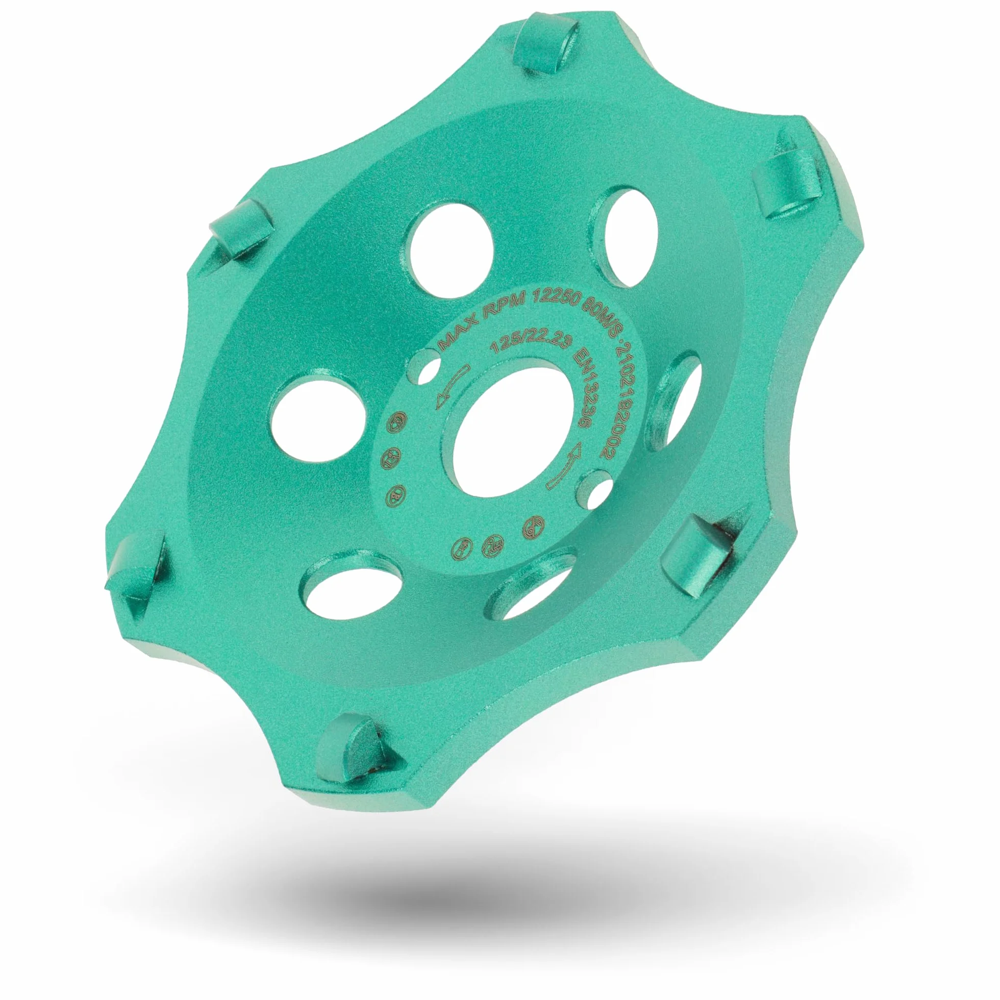 PRODIAMANT Muela de copa de diamante PCD premium 125/22,2 6 segmentos verde PDX829.793
