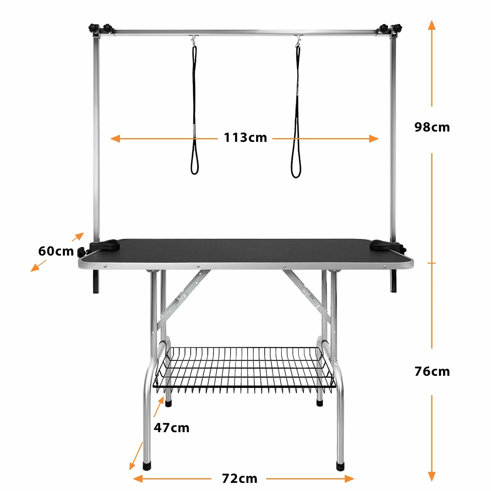 Froadp Mesa de Aseo para Perros Peluquería Mesa Canina y Felina Mesa de Aseo para Mascotas Mesas de Baño Esquila Plegable y Resistentecon Balancín y Bandolera Hasta 100KG de Carga (Grande)