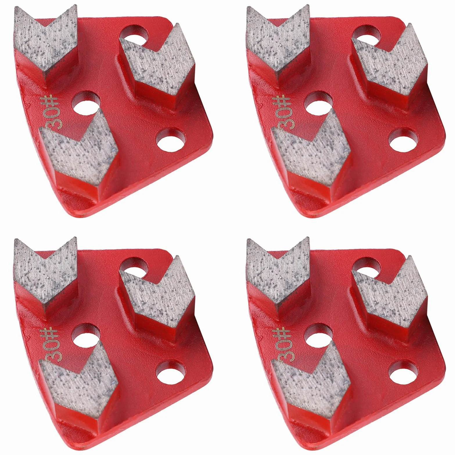 12PCS Disco de almohadilla de pulido de piso trapezoidal Rascador de metal de grano 30 Herramientas de pulido rápido efectivas for nivelación de pintura de cemento de hormigón Diente en forma de abani