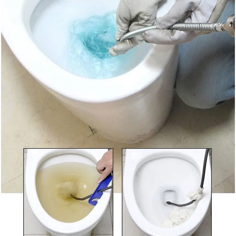 Juego de muelles de extensión for draga de tubería de drenaje doméstico de 14M de longitud, resorte de compresión for draga de alcantarillado con conector for tubería de 10-100MM