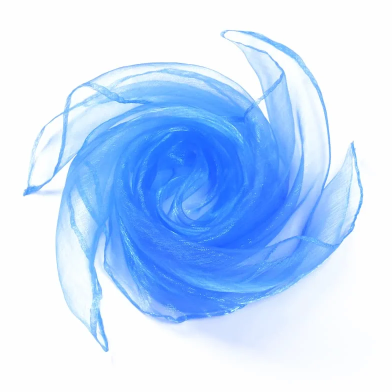 Paños de malabares de seda 45x45 cm azul
