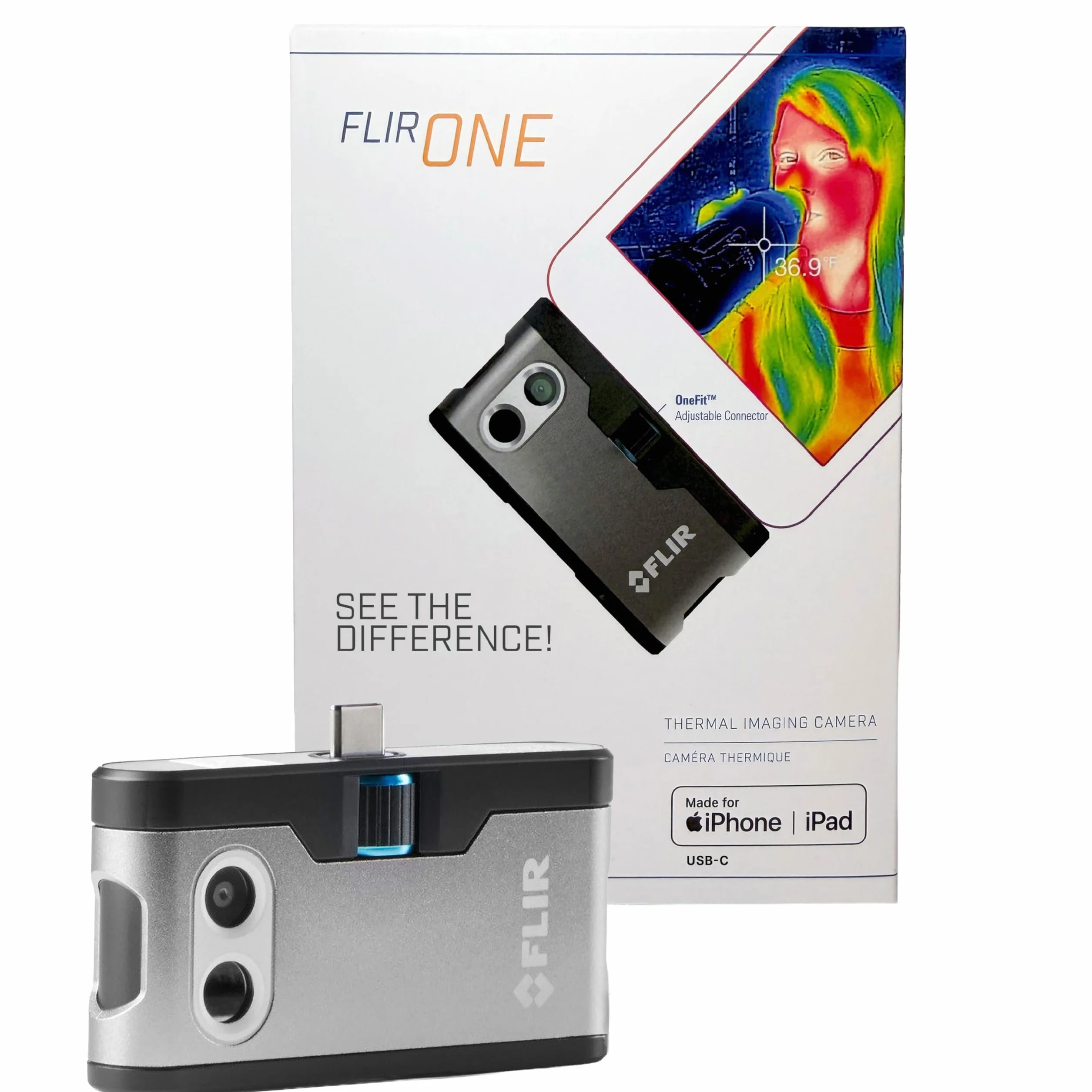 Flir One Cámara Termográfica para Smartphones iOS iPhone 15 Posteriores USB-C Súper Resolución 240x180 IR Nativo 80x60