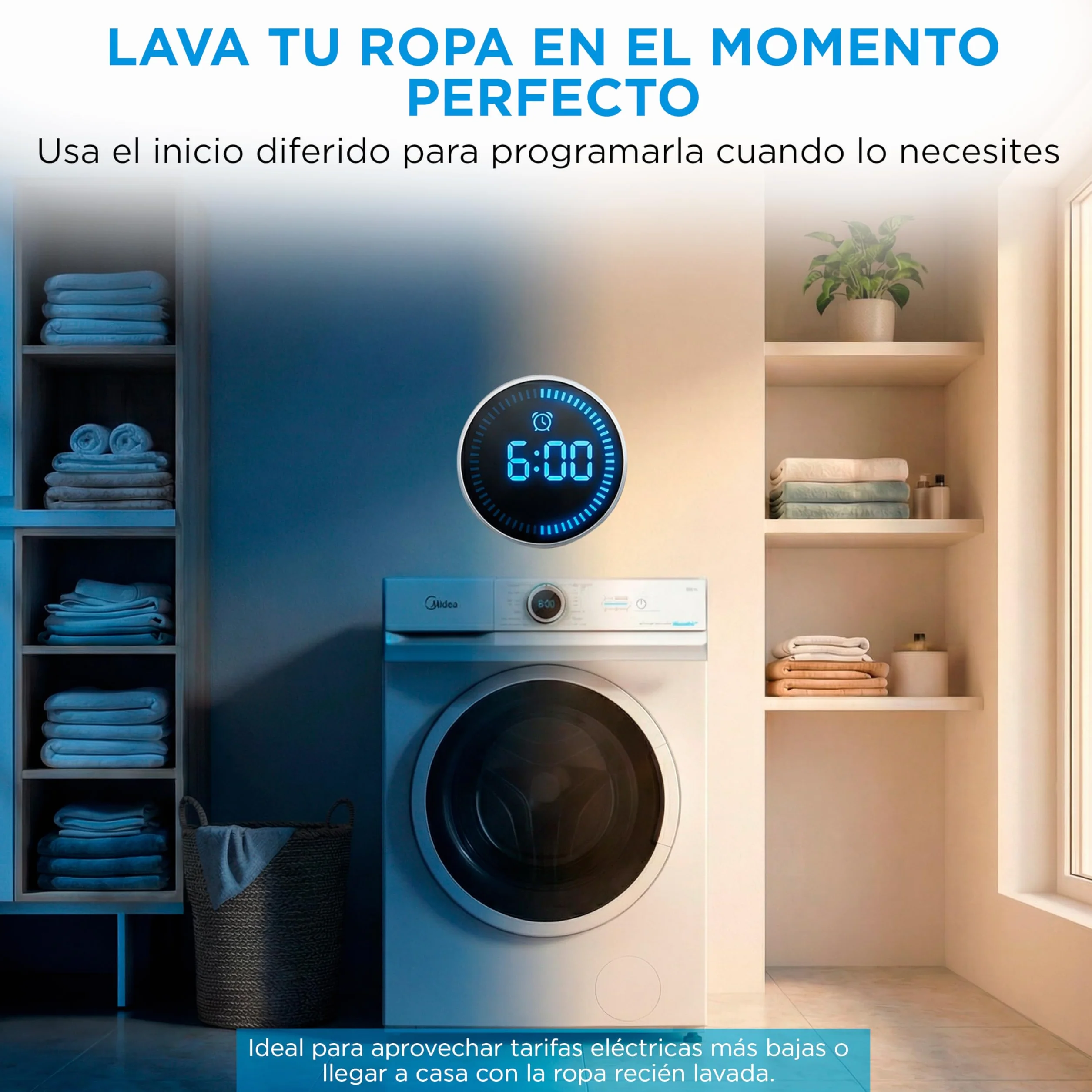 Midea Lavadora 8kg Carga Frontal 1950W 1350rpm Motor Inverter Healthguard