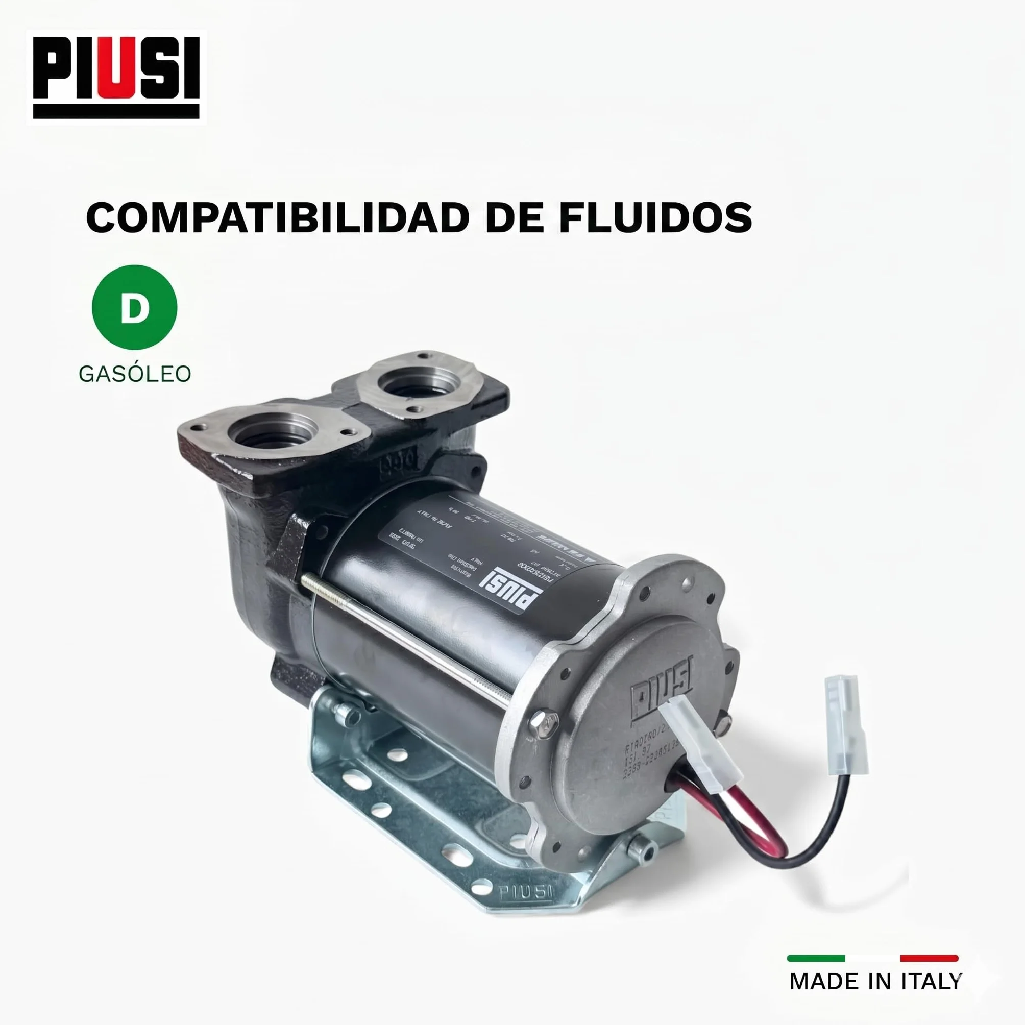 PIUSI Bomba simple para trasvase de gasóleo autocebante a paleta de 12 V, caudal 50 litros/minuto con casquillo con brida | BP3000 F00342000