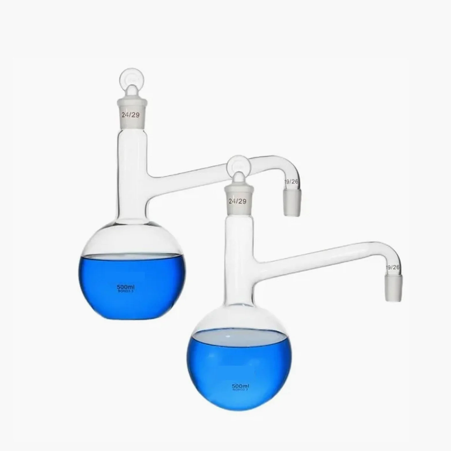Matraz de destilación de 250 ml, matraz de vidrio, for agua destilada, cristalería de laboratorio(Round bottom 24x24)
