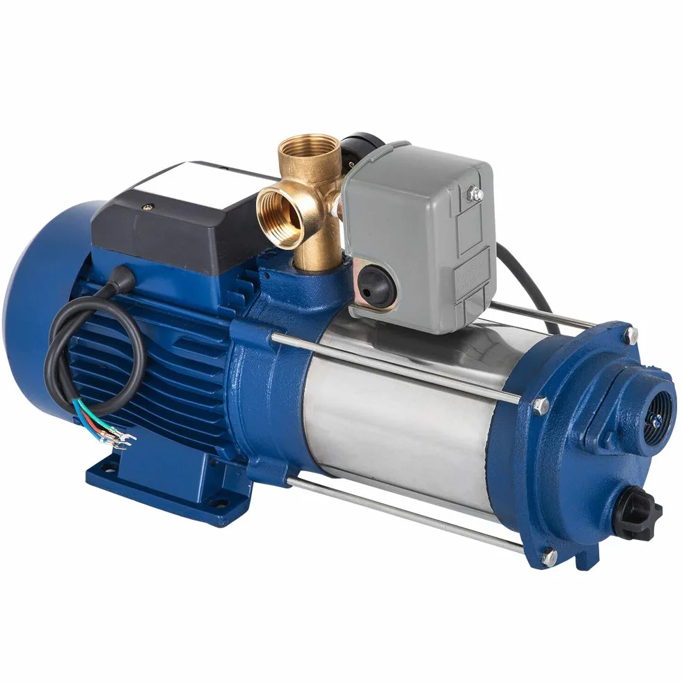 Bomba centrífuga de jardín de 2200 W, 9600 L/H, con interruptor, acero inoxidable
