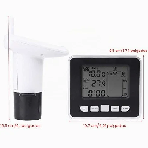 LiebeWH Sensor de nivel de líquido ultrasónico con alarma, depósito de agua ultrasónico, medidor de profundidad de líquido, sensor con indicador de temperatura