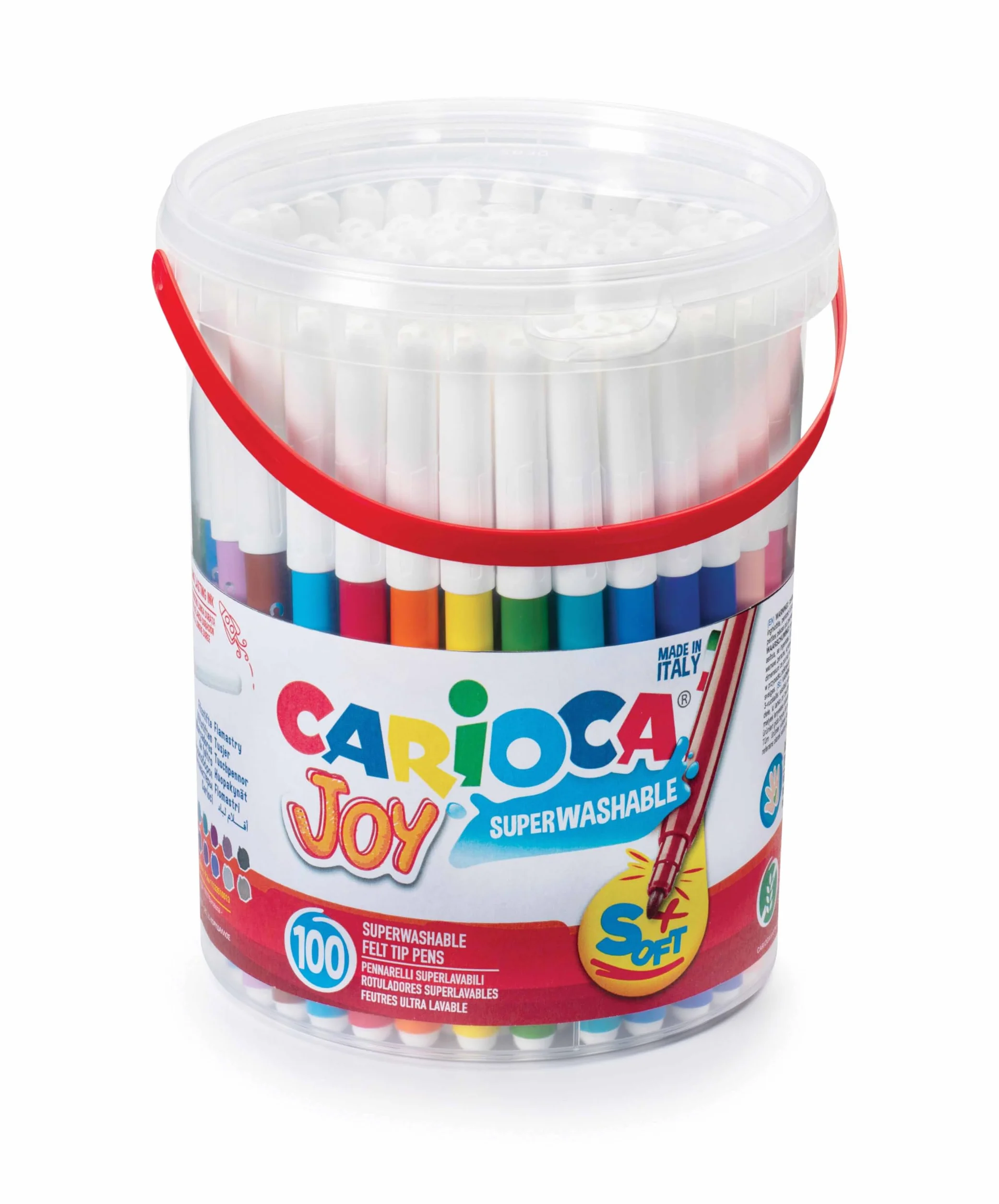 CARIOCA Joy 100 Rotuladores Punta Fina Tinta Superlavable No Tóxica Punta 2,8 mm Colores Brillantes