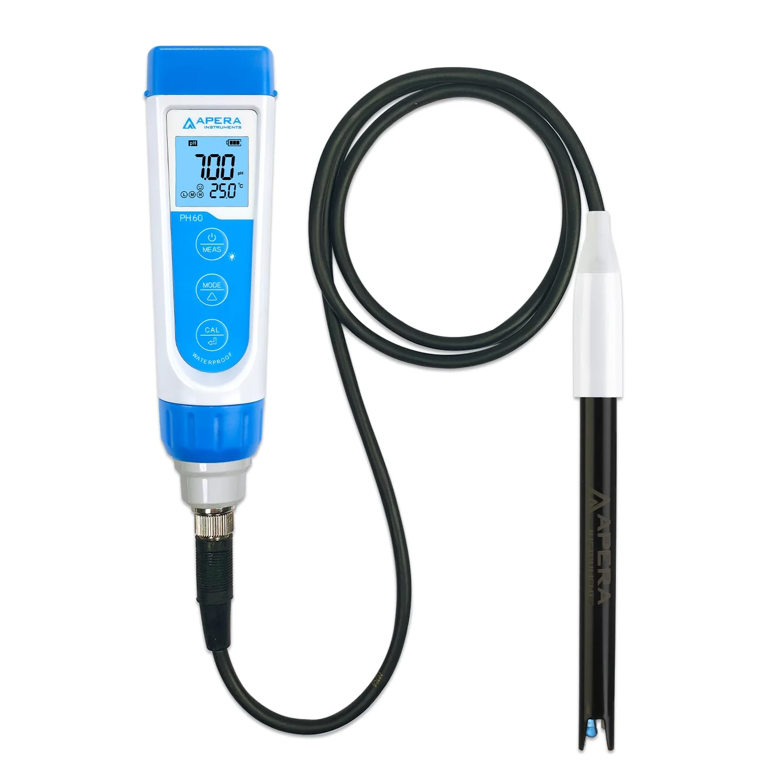 MARIVIA Apera Instruments PH60-WW Kit de medidor de pH de mano con electrodo de pH LabSen 335 ATC para medición de pH de grado de laboratorio en aguas residuales, suspensiones y emulsiones
