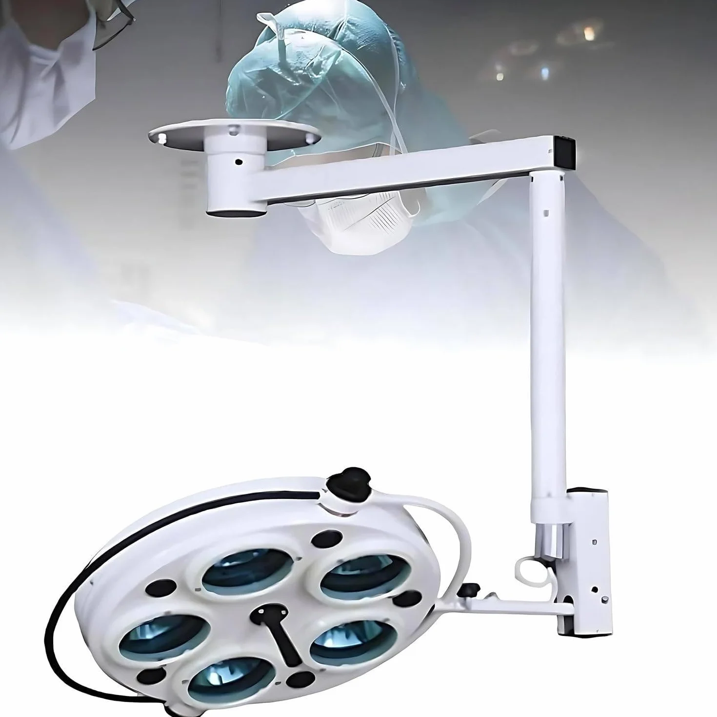 Lámpara LED de techo para exámenes médicos quirúrgicos de 25 W, sin sombras, rotación de 360 ​​grados, temperatura de color ajustable, para cirugía dental, otorrinolaringológica y veterinaria.
