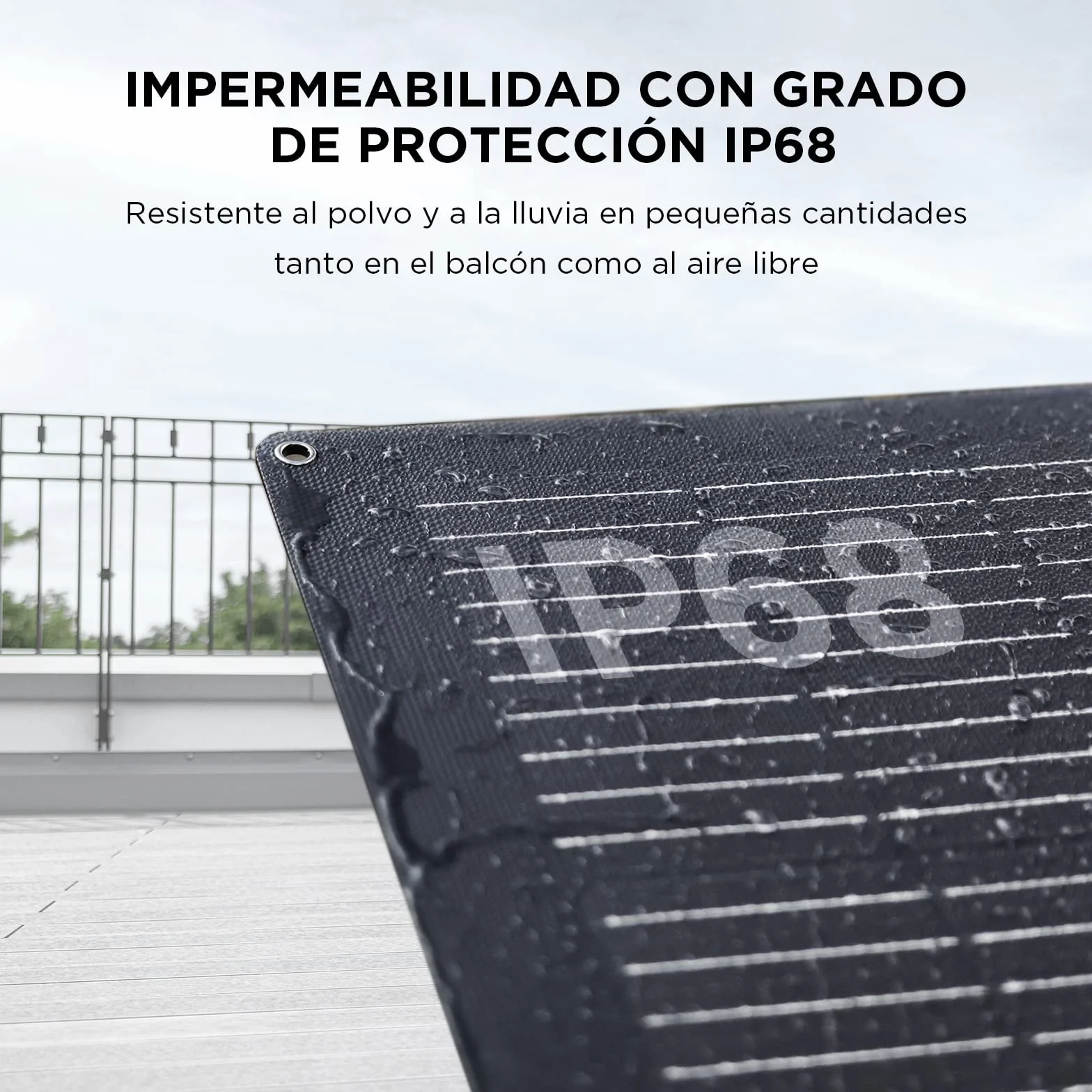 Panel solar flexible EcoFlow de 100 W con impermeabilidad de grado IP68 y celdas solares de alta eficiencia para techos, autocaravanas y mucho más