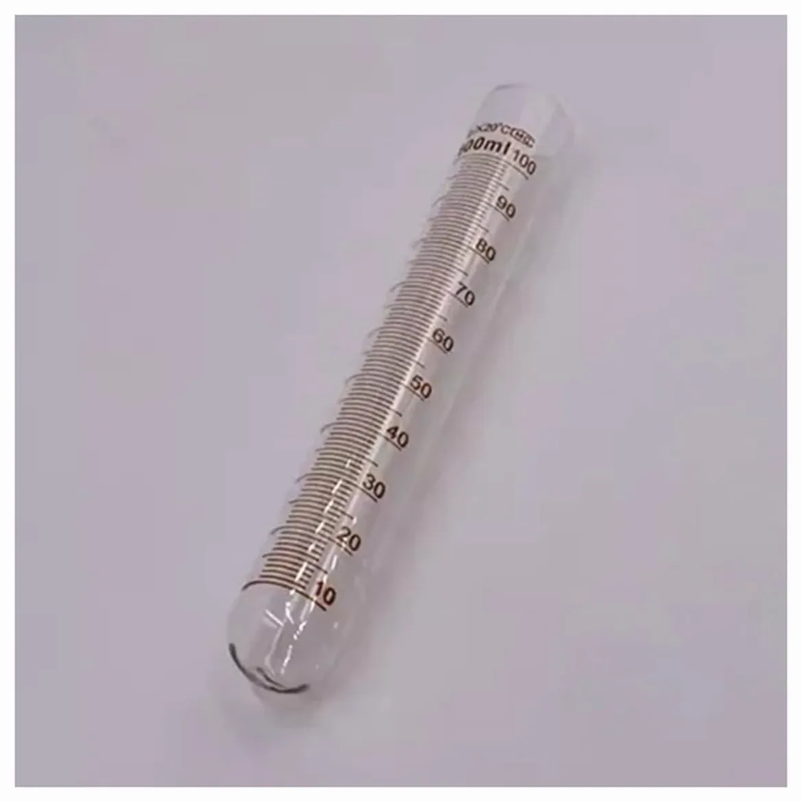 Tubo de ensayo de vidrio graduado de boca plana y fondo redondo, resistente a altas temperaturas, 5 ml, 10 ml, 15 ml, 20 ml, 25 ml, 30 ml, 50 ml y 100 ml, 10 unidades(100ml 10PCS)
