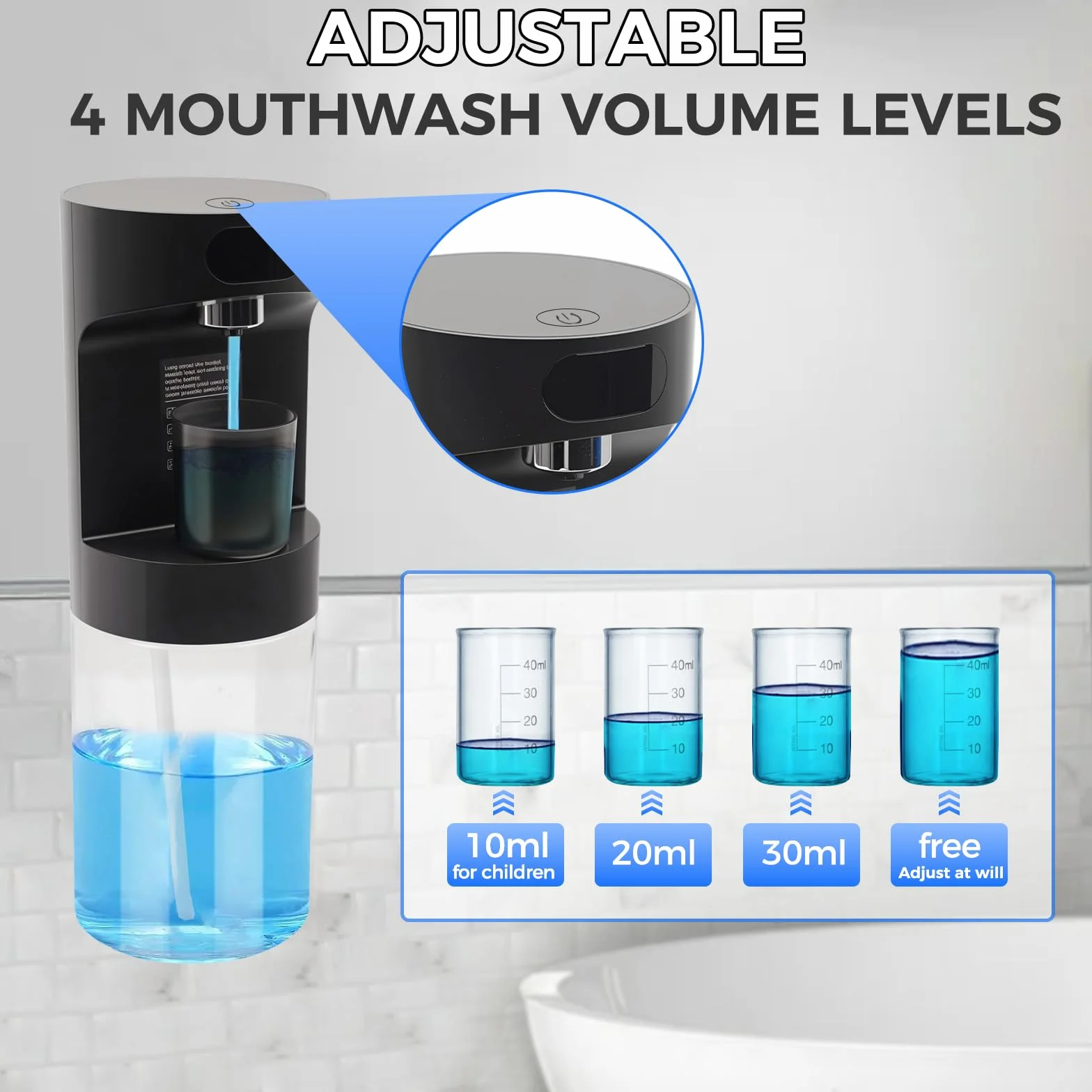 Dispensador automático de baño sin contacto Longzhuo 600 ml USB-C recargable S15 Negro